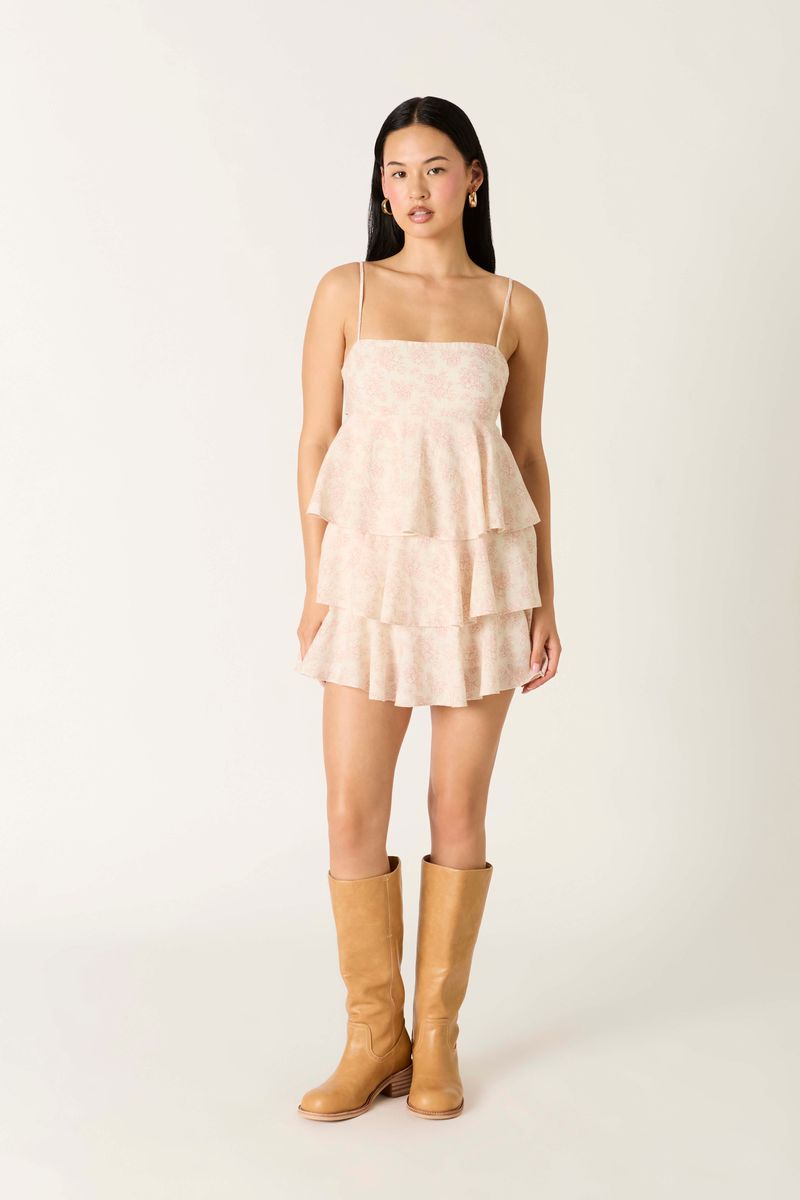 floral tiered dress mini FLEUR MINI TIERED DRESS