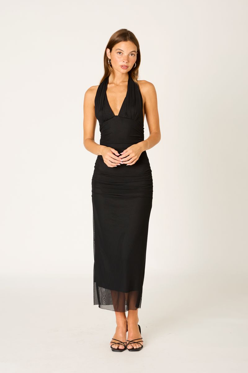 Ruched Mesh Midi Dress Cotton Candy LA Ruched Mesh Midi Dress Cotton Candy LA