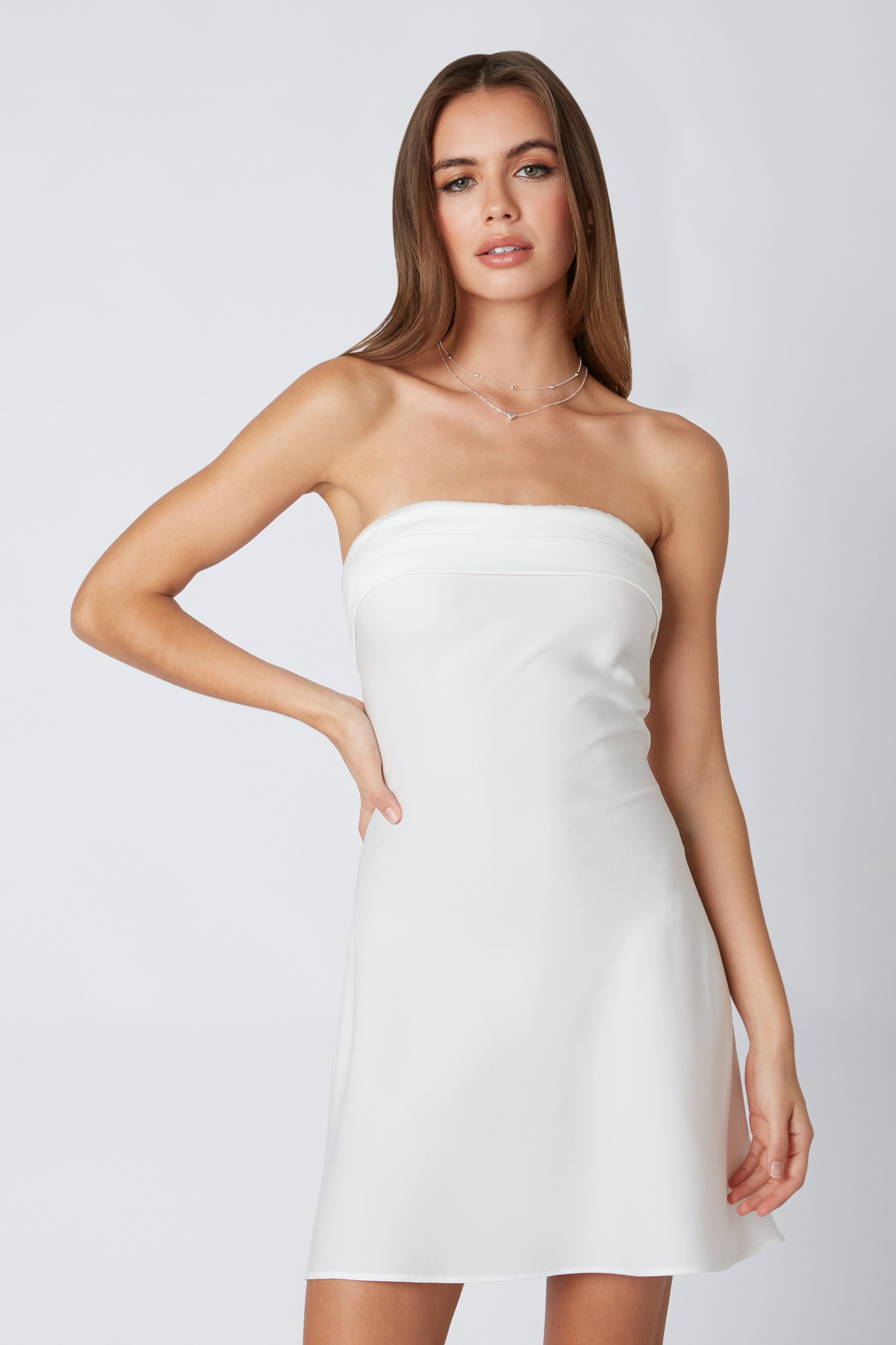 Strapless Bias Mini Dress