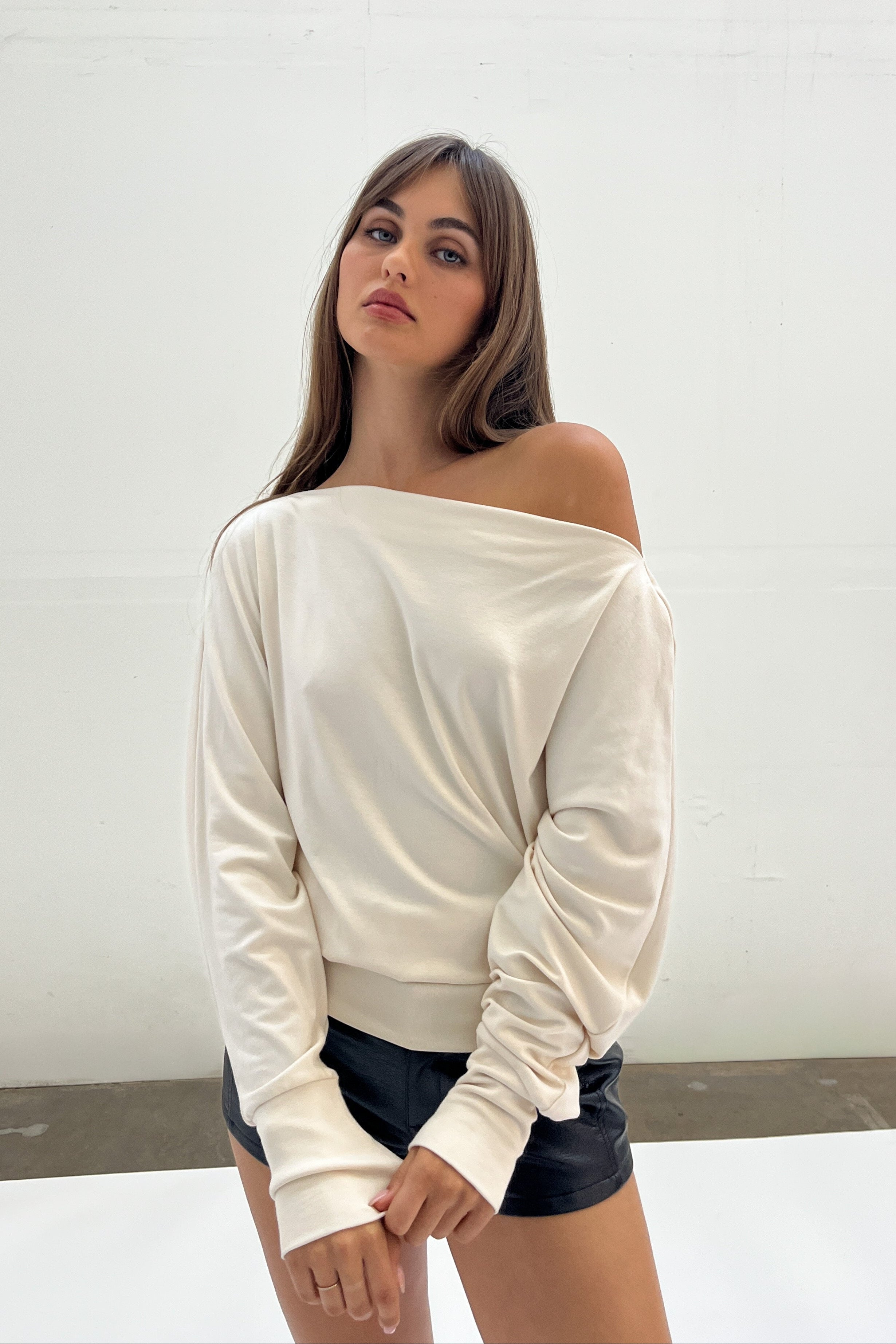 Off-Shoulder Jersey Top – Cotton Candy LA
