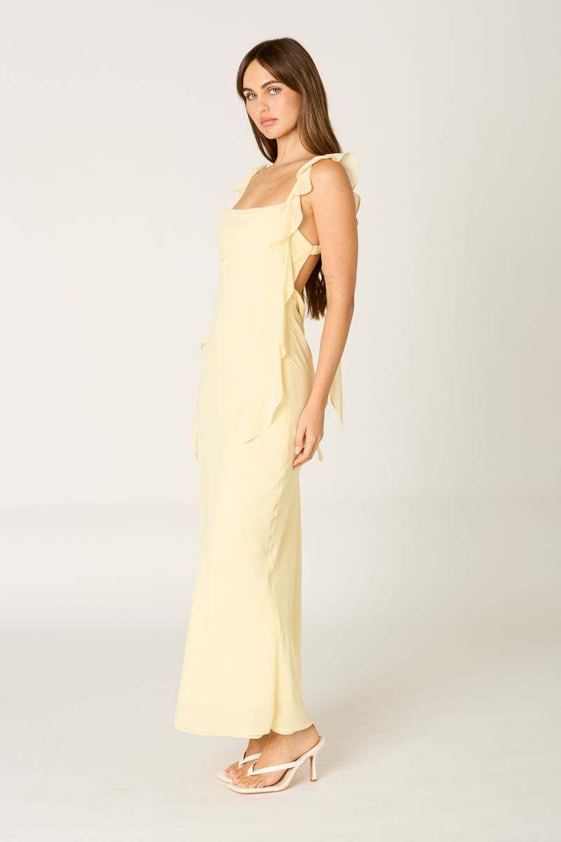 yellow ruffle maxi dress Waterfall Ruffle Maxi Dress – Cotton Candy LA