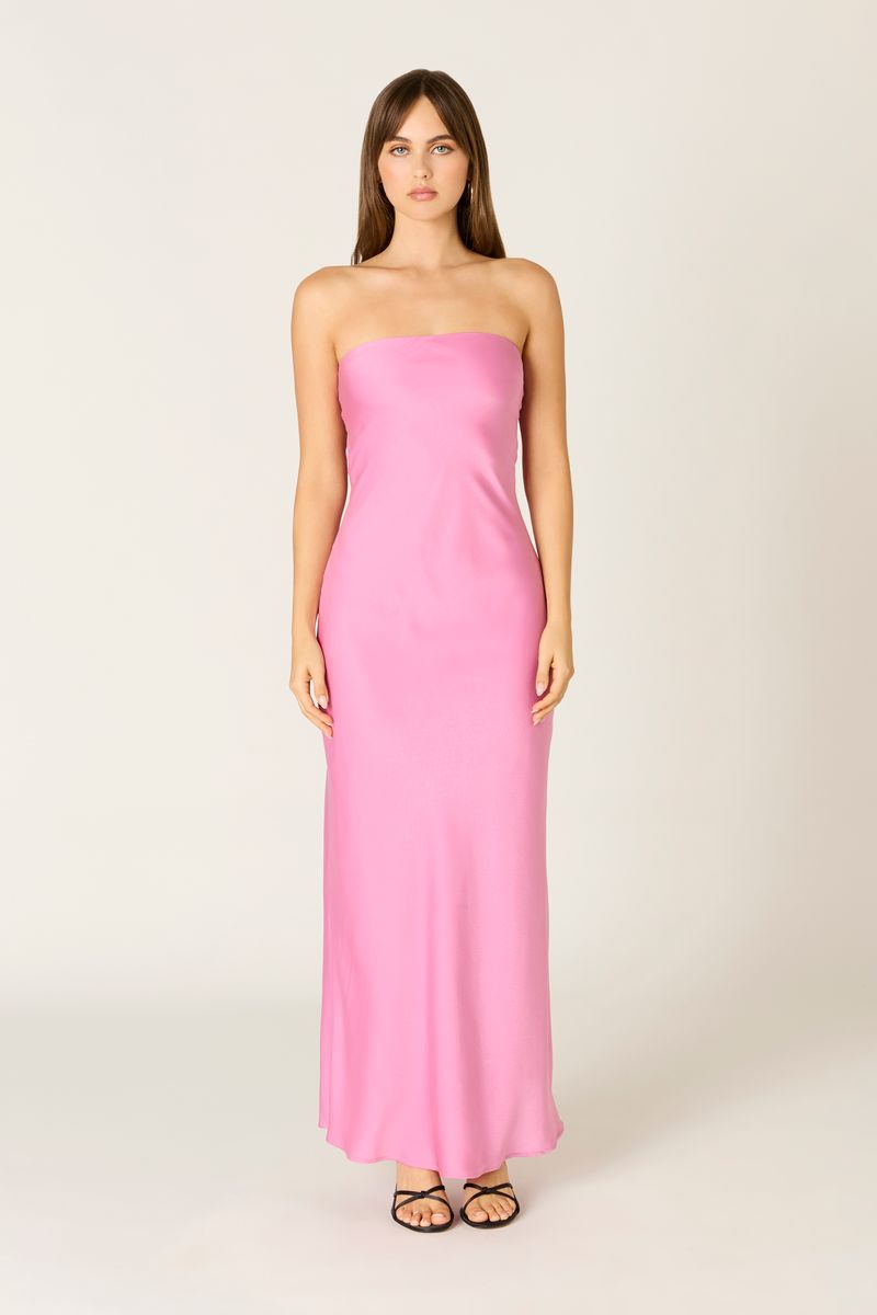 black and silver formal dresses Tie-back Strapless Maxi Dress – Cotton Candy LA