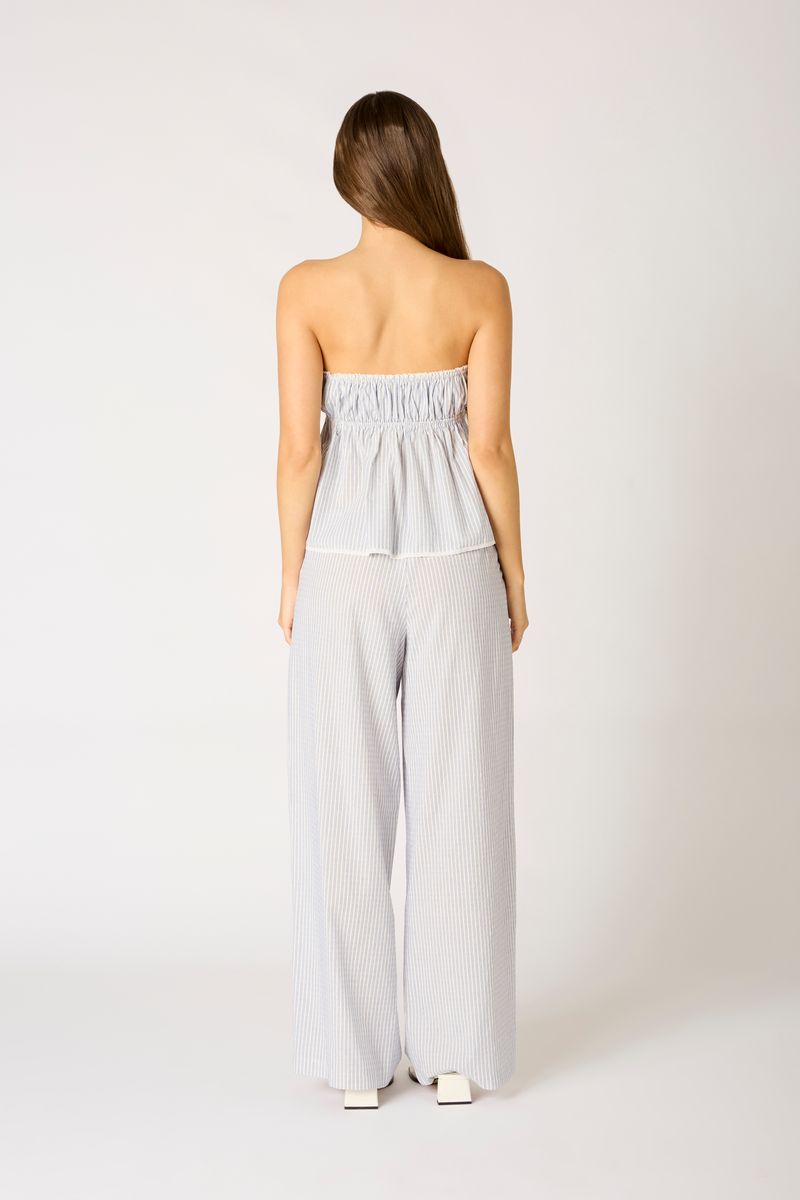 slim fit dress slacks Dolly High End Black Sleeveless Feather Tube Top Long Flared Pant Jumpsuit- Poel L / Black