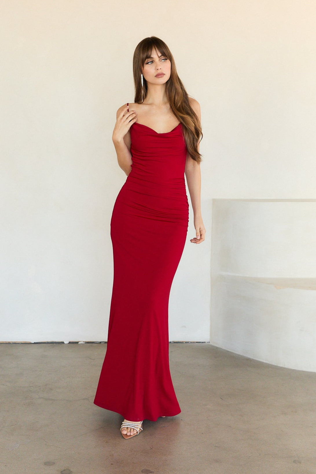 Cowl Neck Knit Gown  Cotton Candy LA