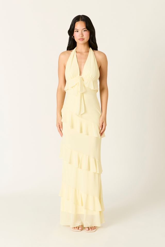 Tiered Chiffon Maxi Dress