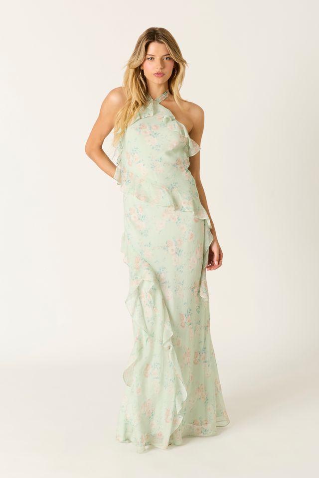 Floral Ruffle Maxi Dress