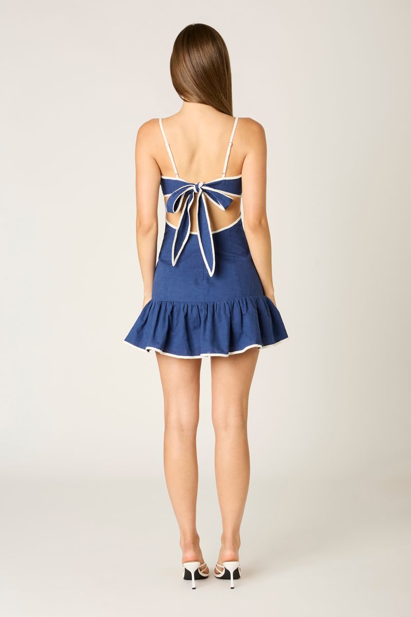 blue cutout mini dress Contrast Trim Cutout Mini Dress – Cotton Candy LA
