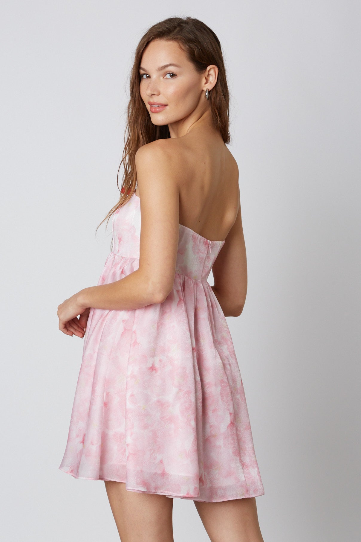 Printed Organza Dress in Pink Back