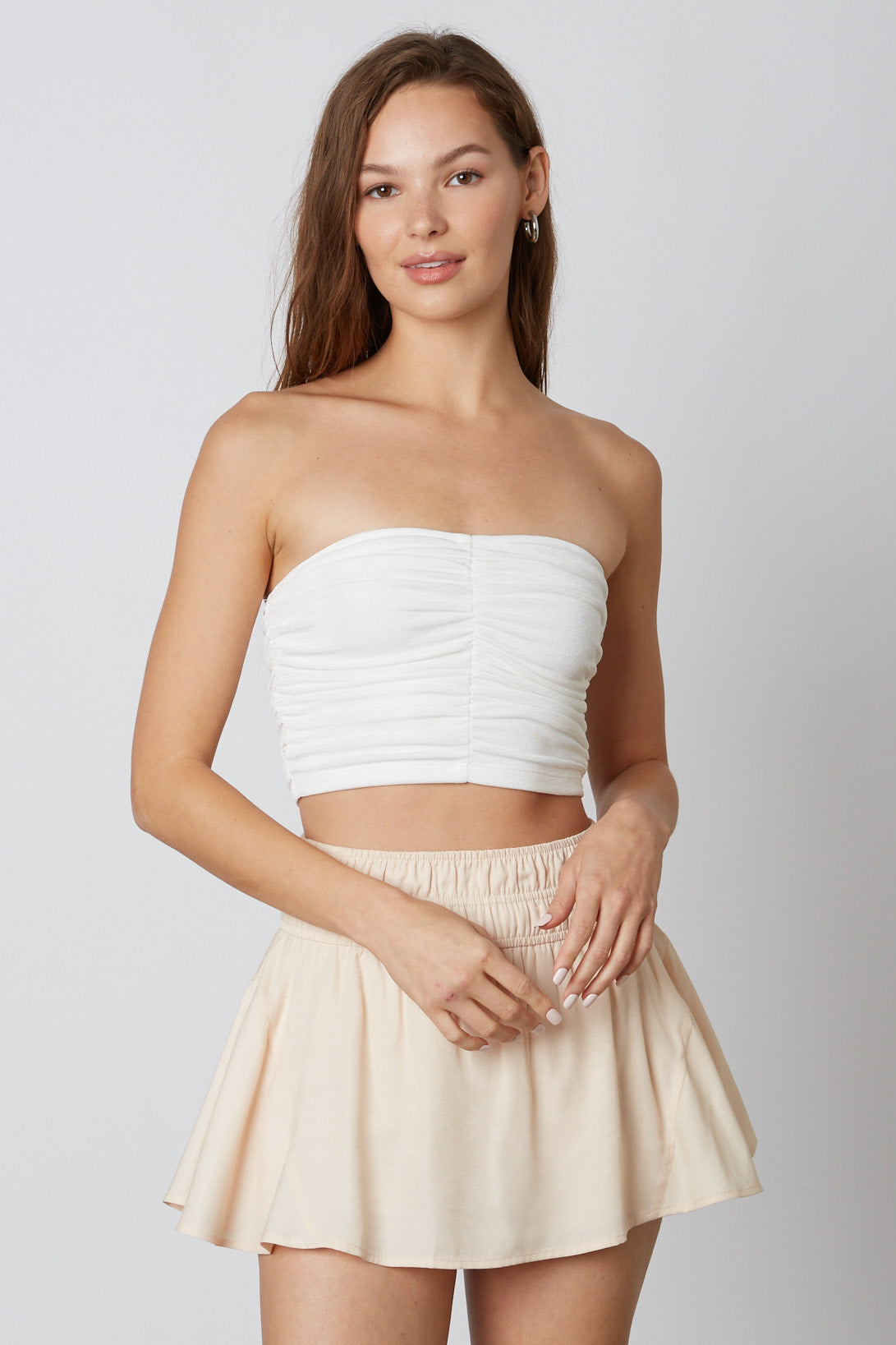 Jute Smocked Mini Skirt Front 1