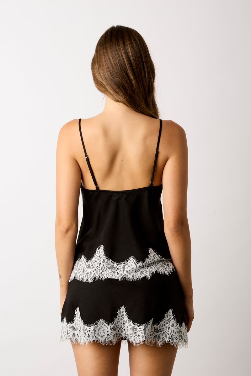 Floral Lace Cami Top in black back view