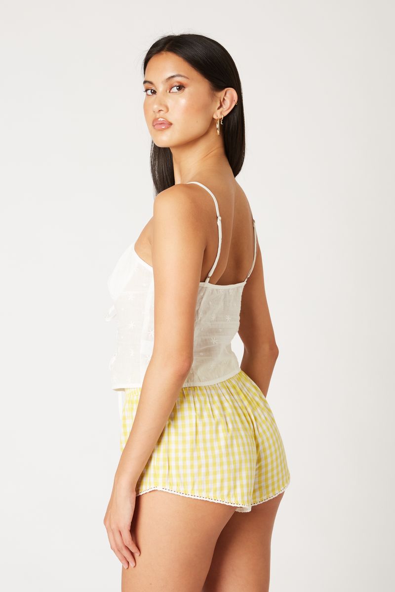 Front Tie Top in white side view