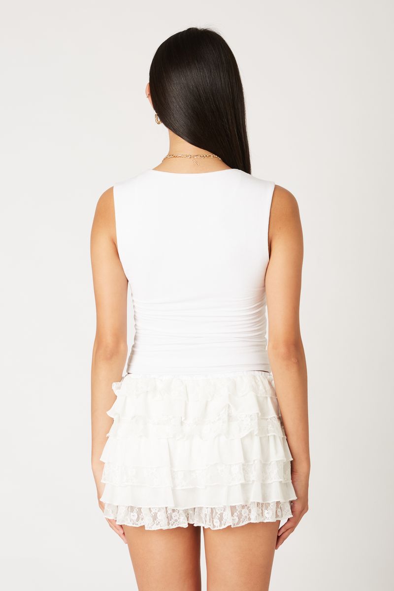 Coquette Knit Top in white back view