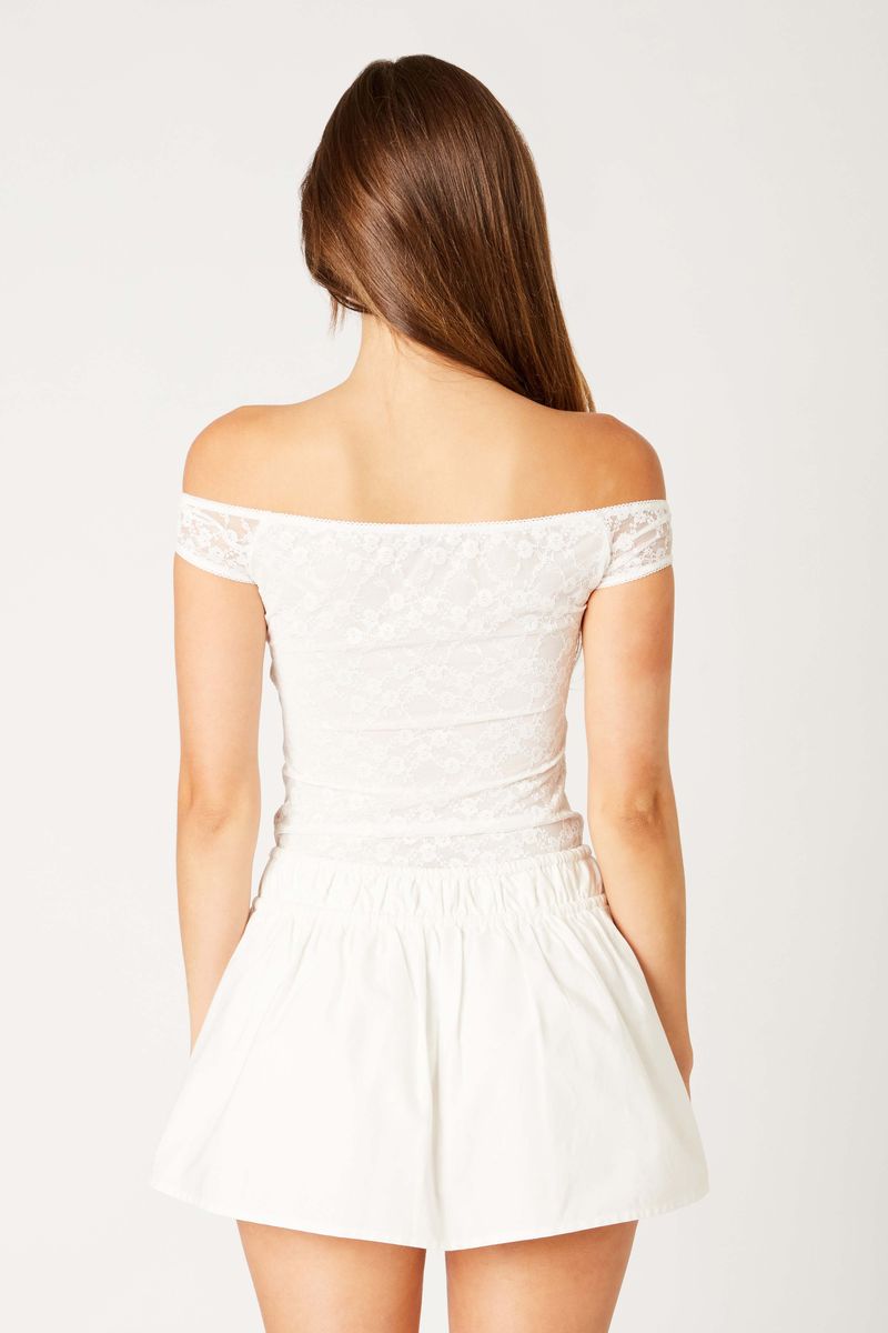 Front Ties Skirt in white back view