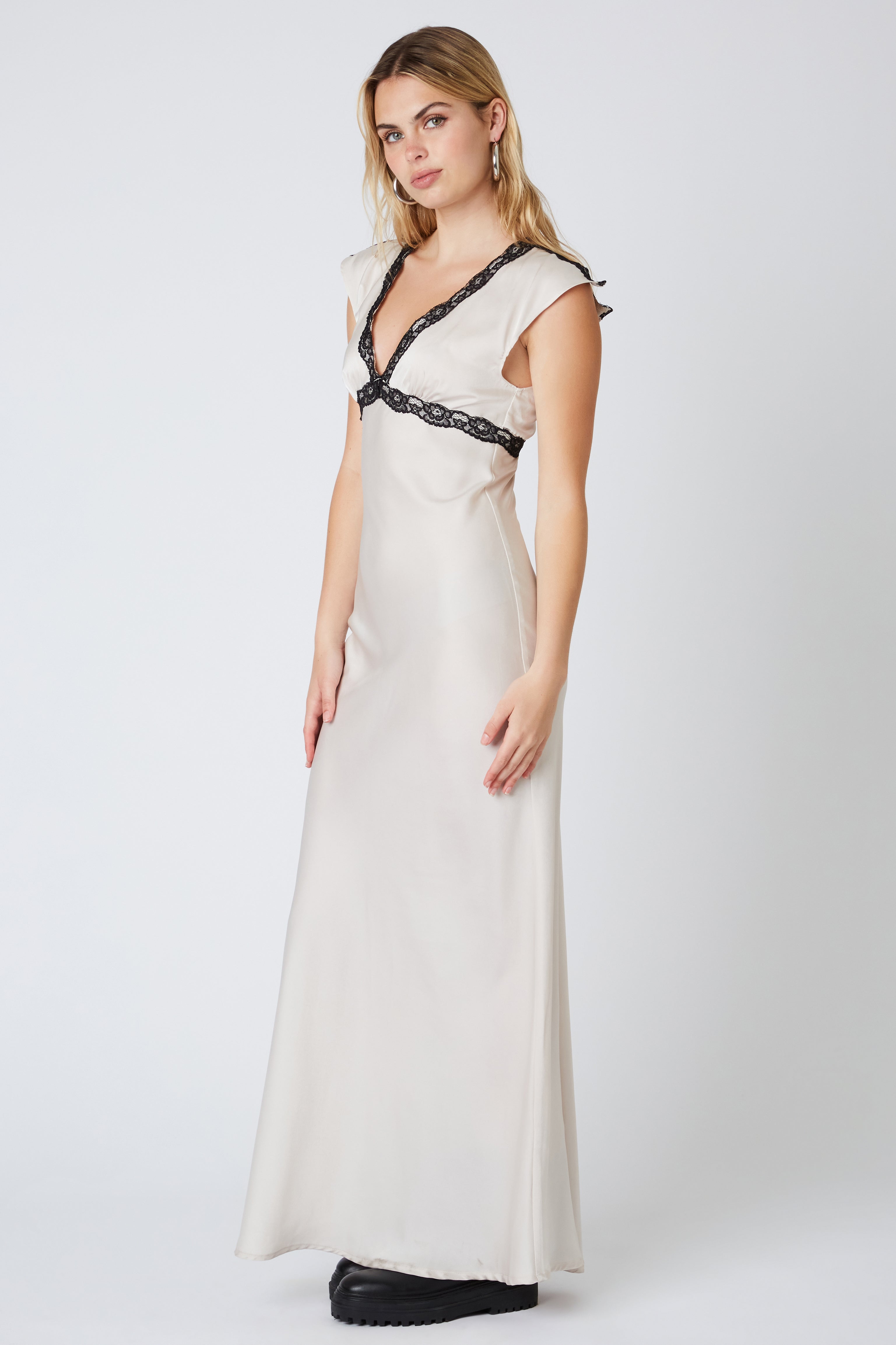 Retro Bias Slip Dress in Champagne Side