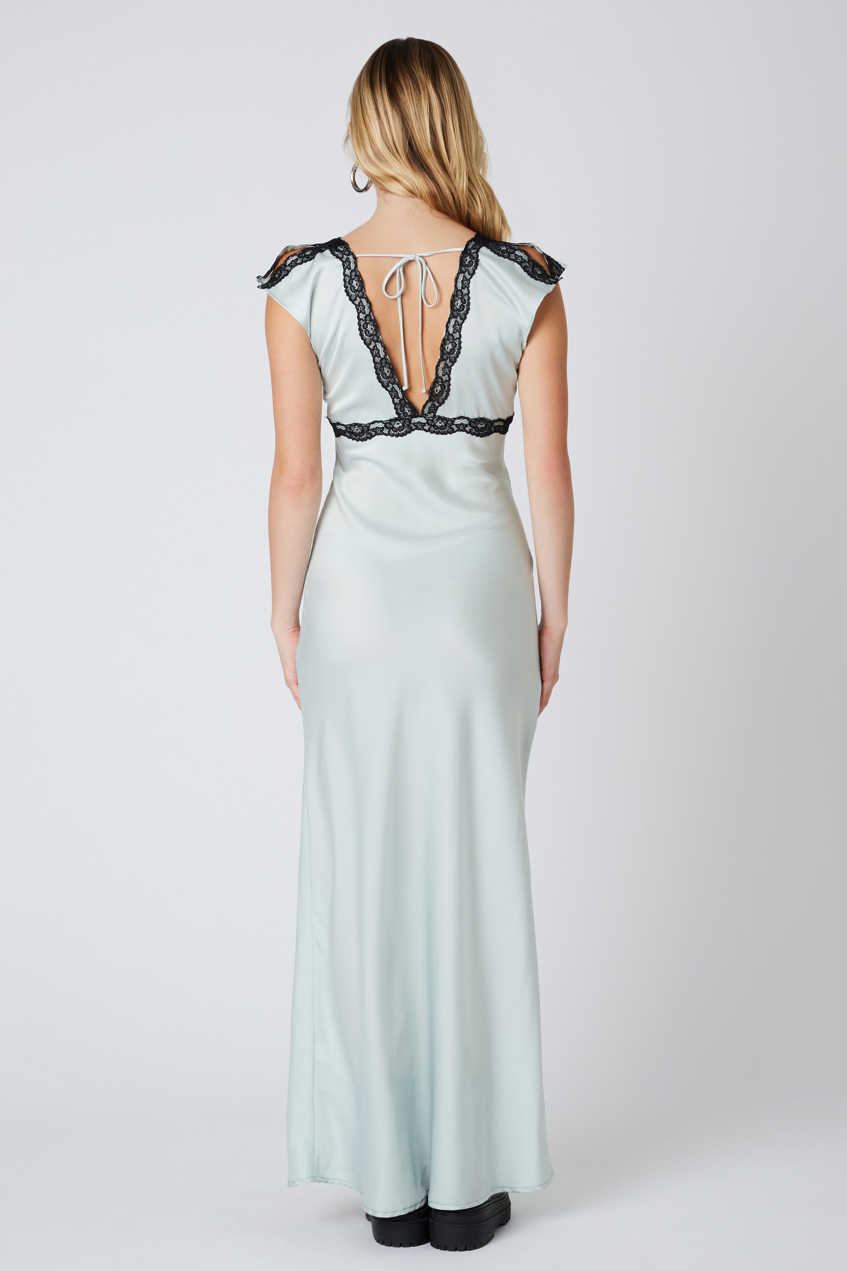 Retro Bias Slip Dress in Mint Back