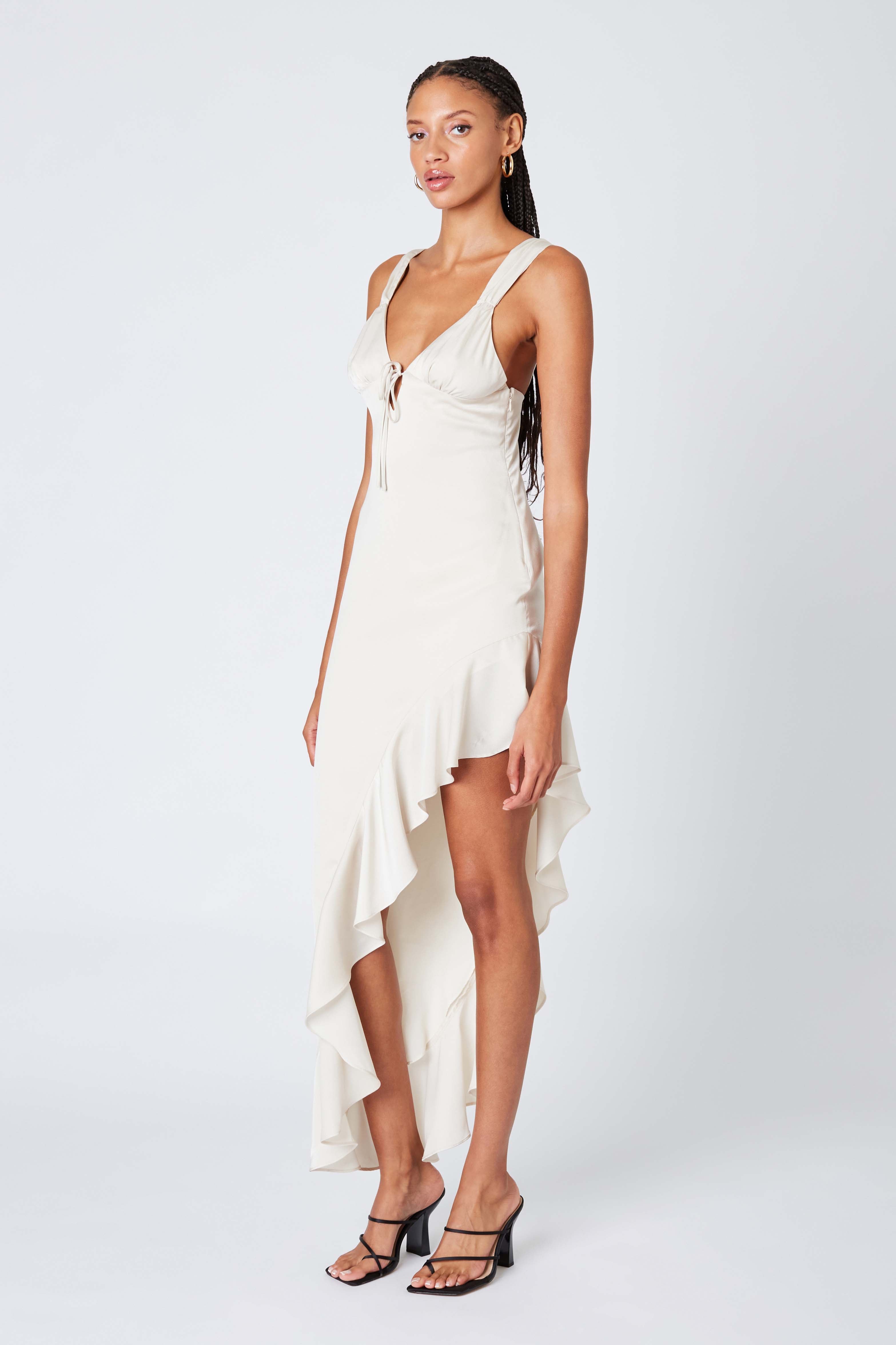 Satin High-low Midi Dress Cotton Candy LA Satin High-low Midi Dress Cotton Candy LA