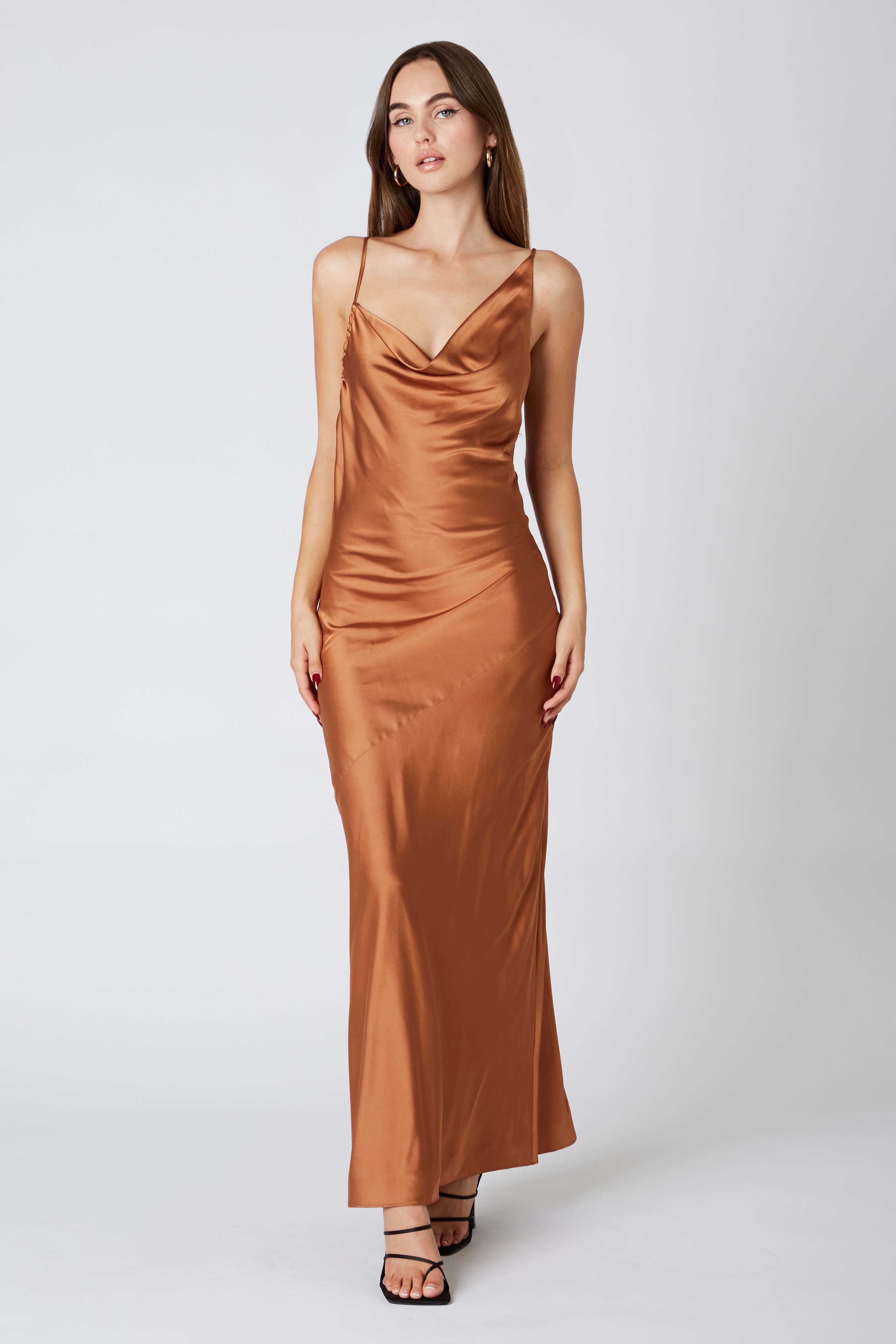 Cowlback Satin Maxi Dress Cotton Candy LA Cowlback Satin Maxi Dress Cotton Candy LA