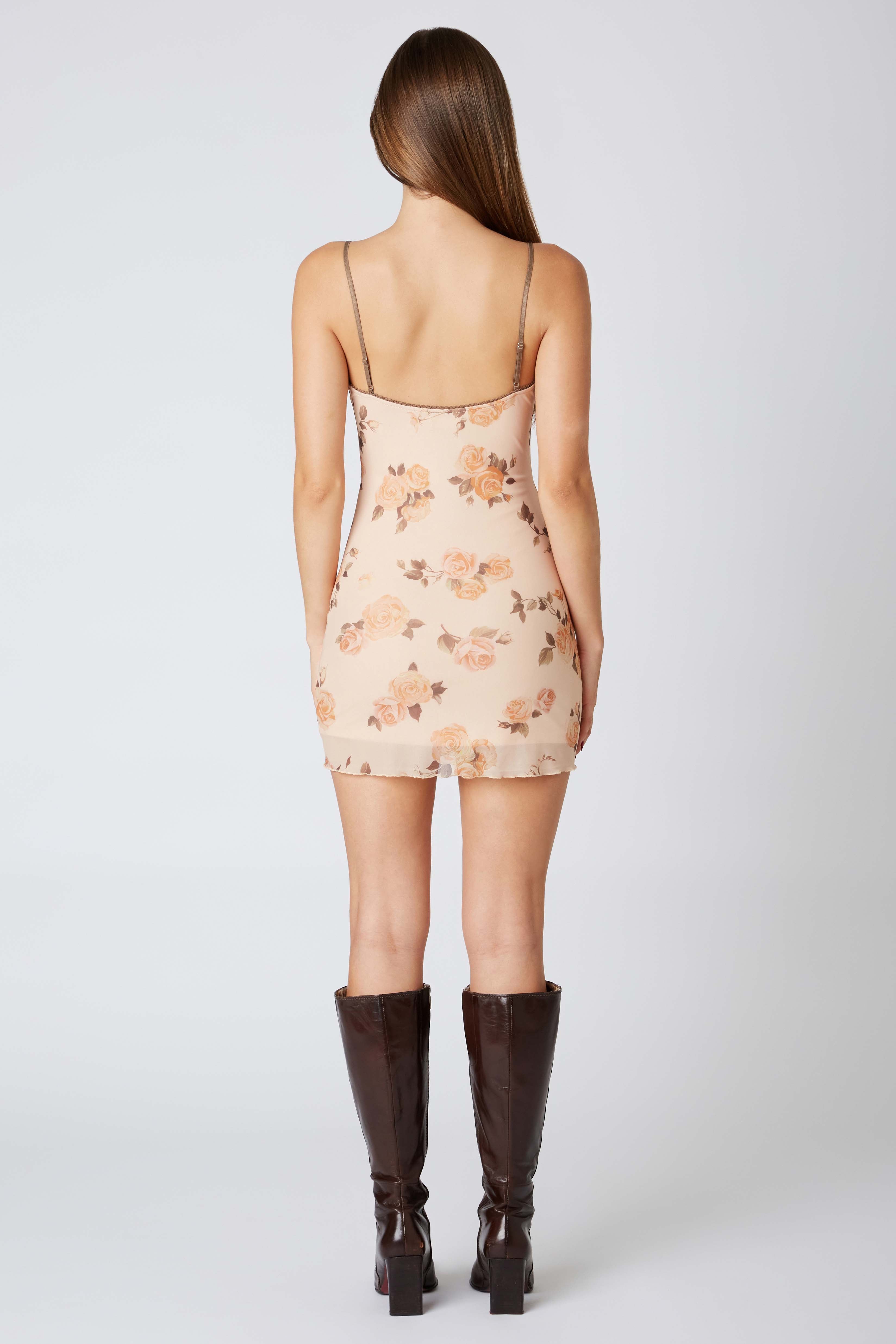 floral slip mini dress Champagne Showers Halterneck Slip Mini Dress Watercolor Floral Print Y