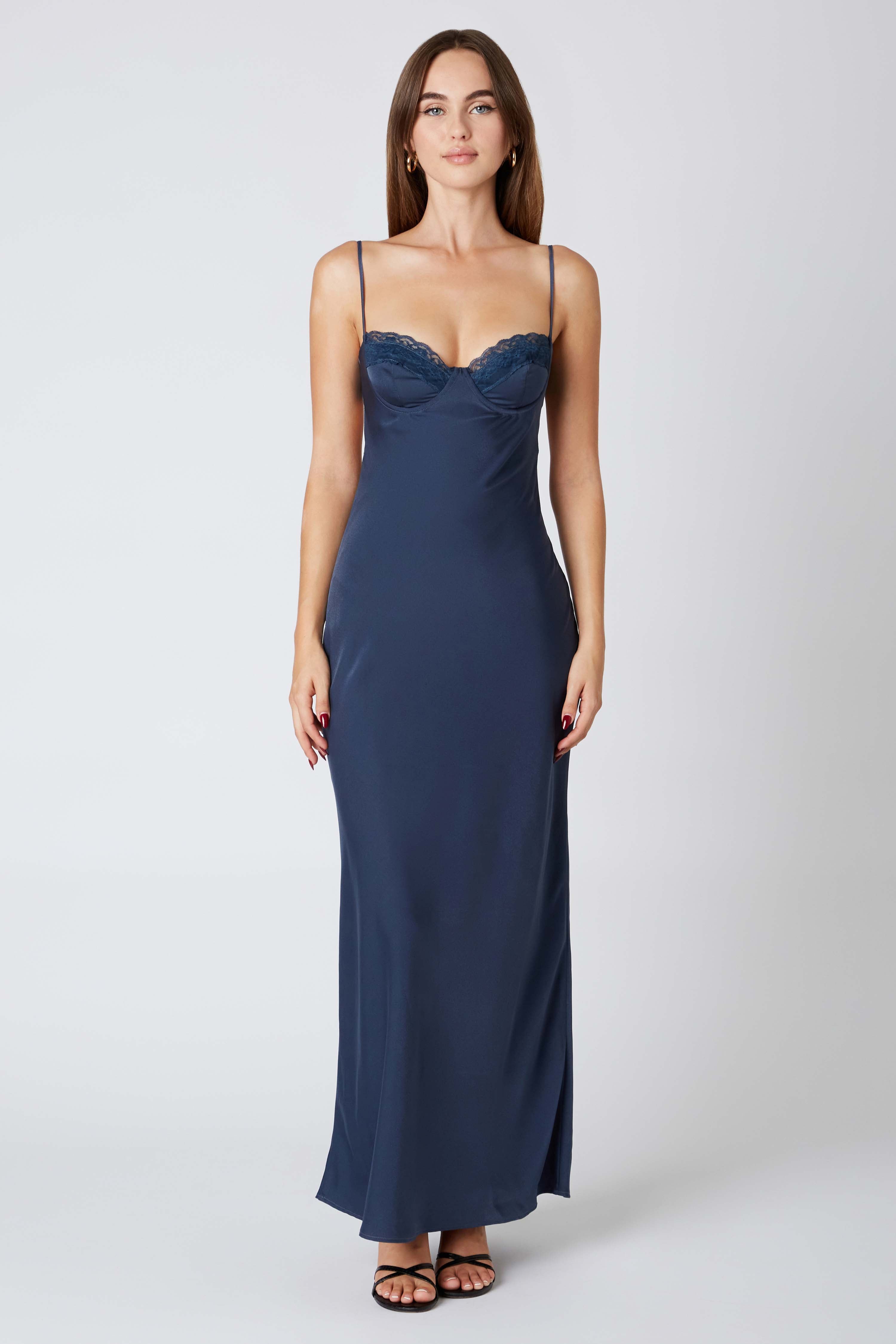 Corset Maxi Dress in Dusk Front View