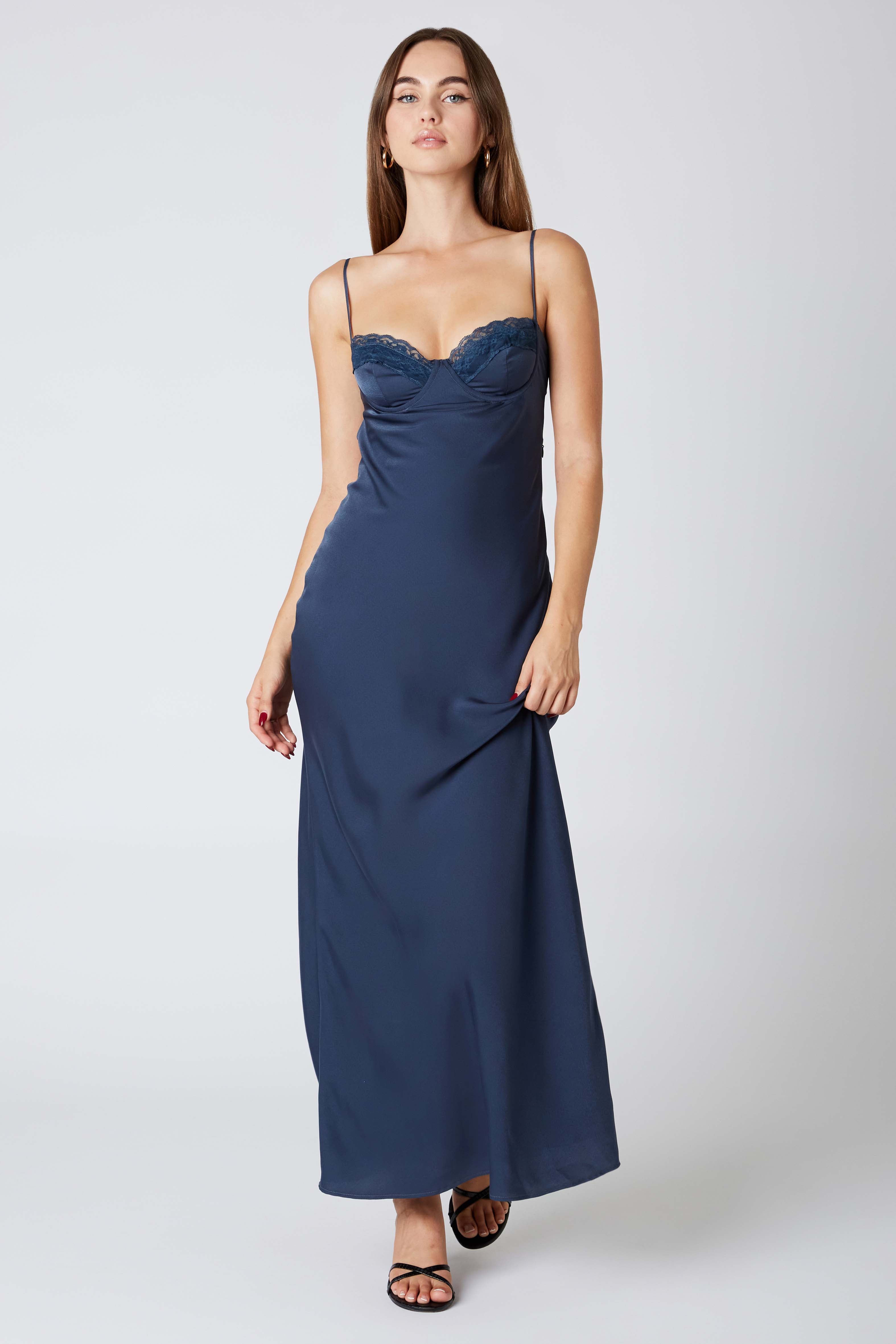 Corset Maxi Dress in Dusk Front View