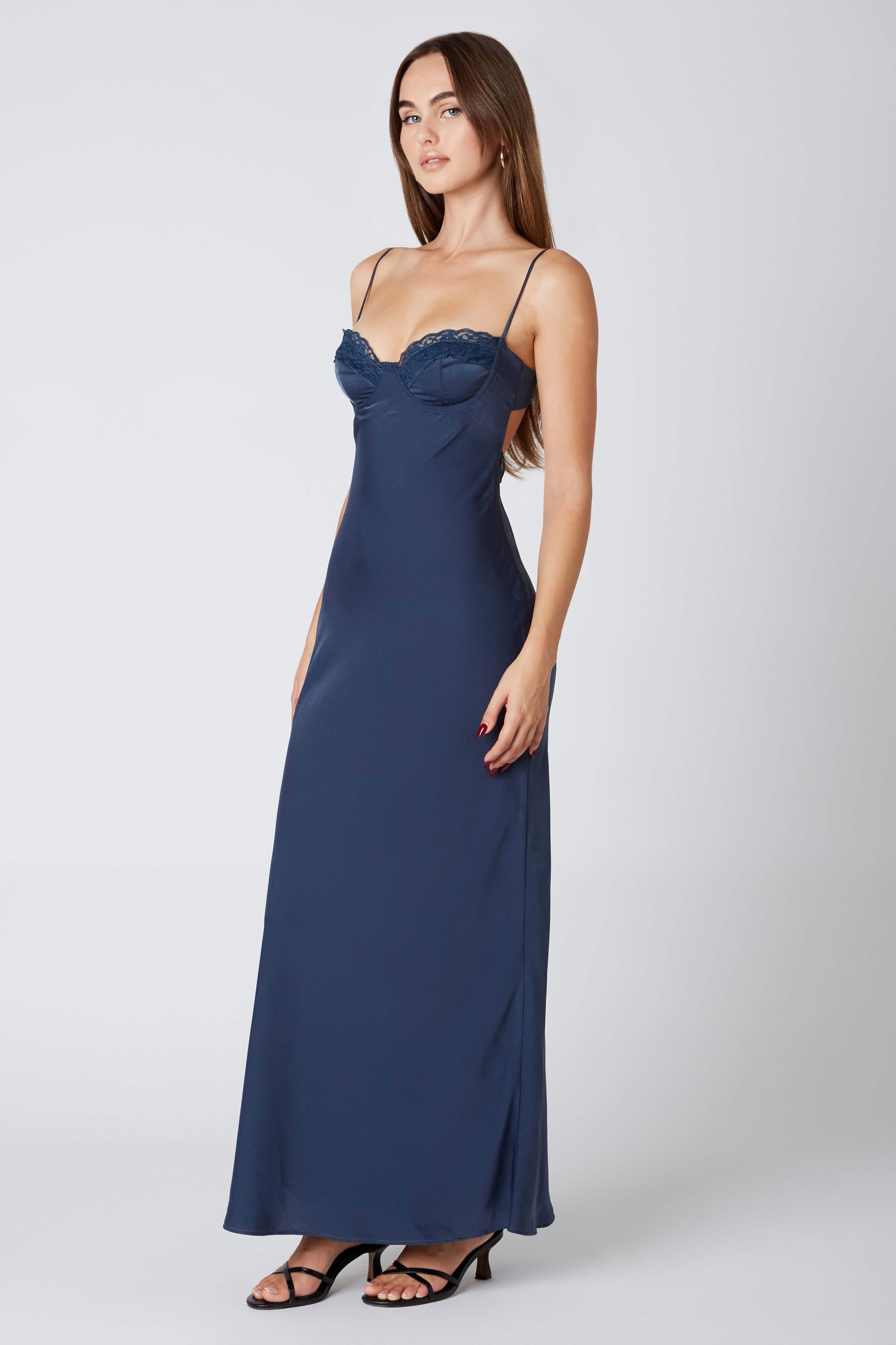 Corset Maxi Dress in Dusk Side View