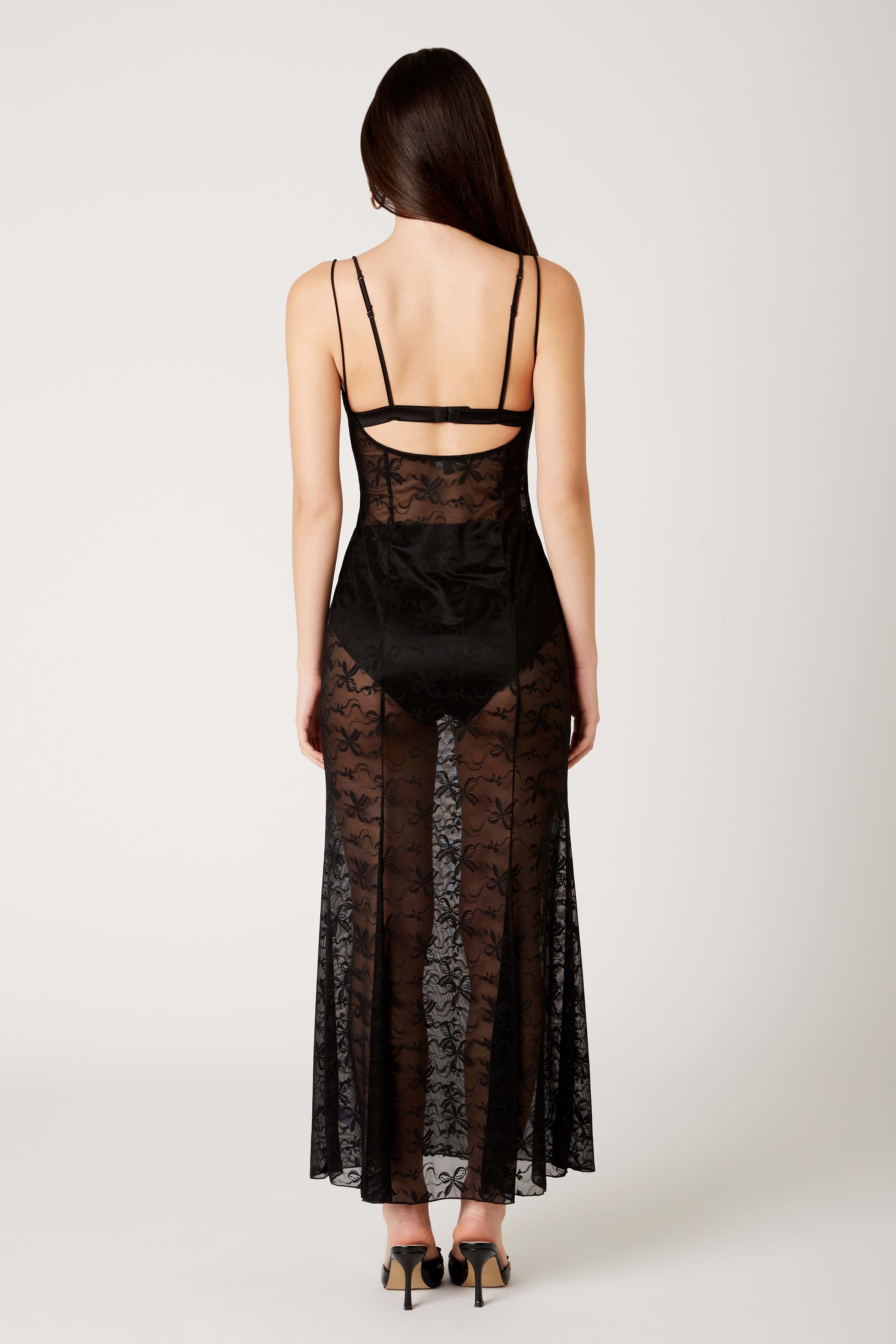 Lace Sheer Maxi Dress Cotton Candy LA Lace Sheer Maxi Dress Cotton Candy LA