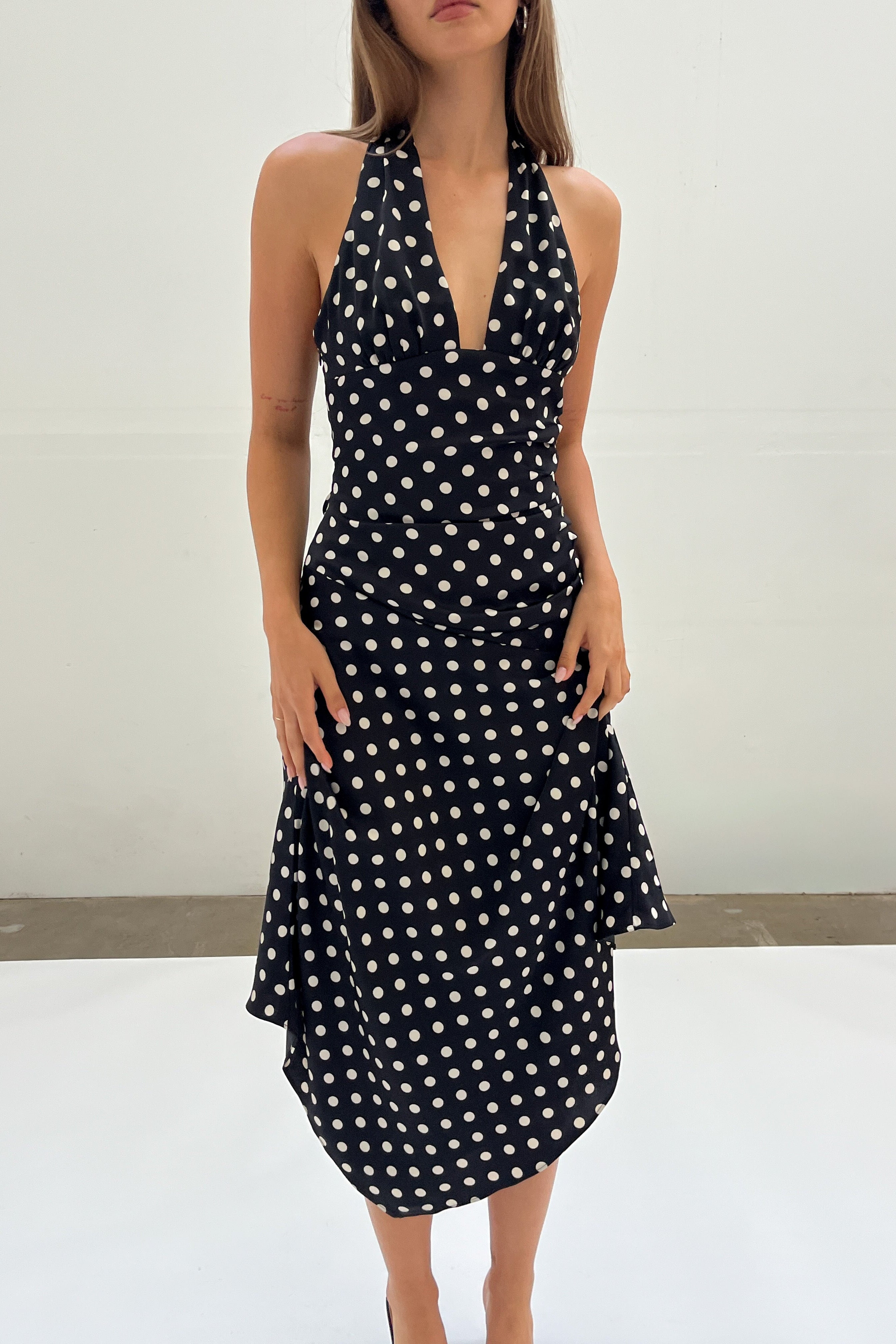 Polka Dot Halter Midi Dress Polka Dot Halter Midi Dress