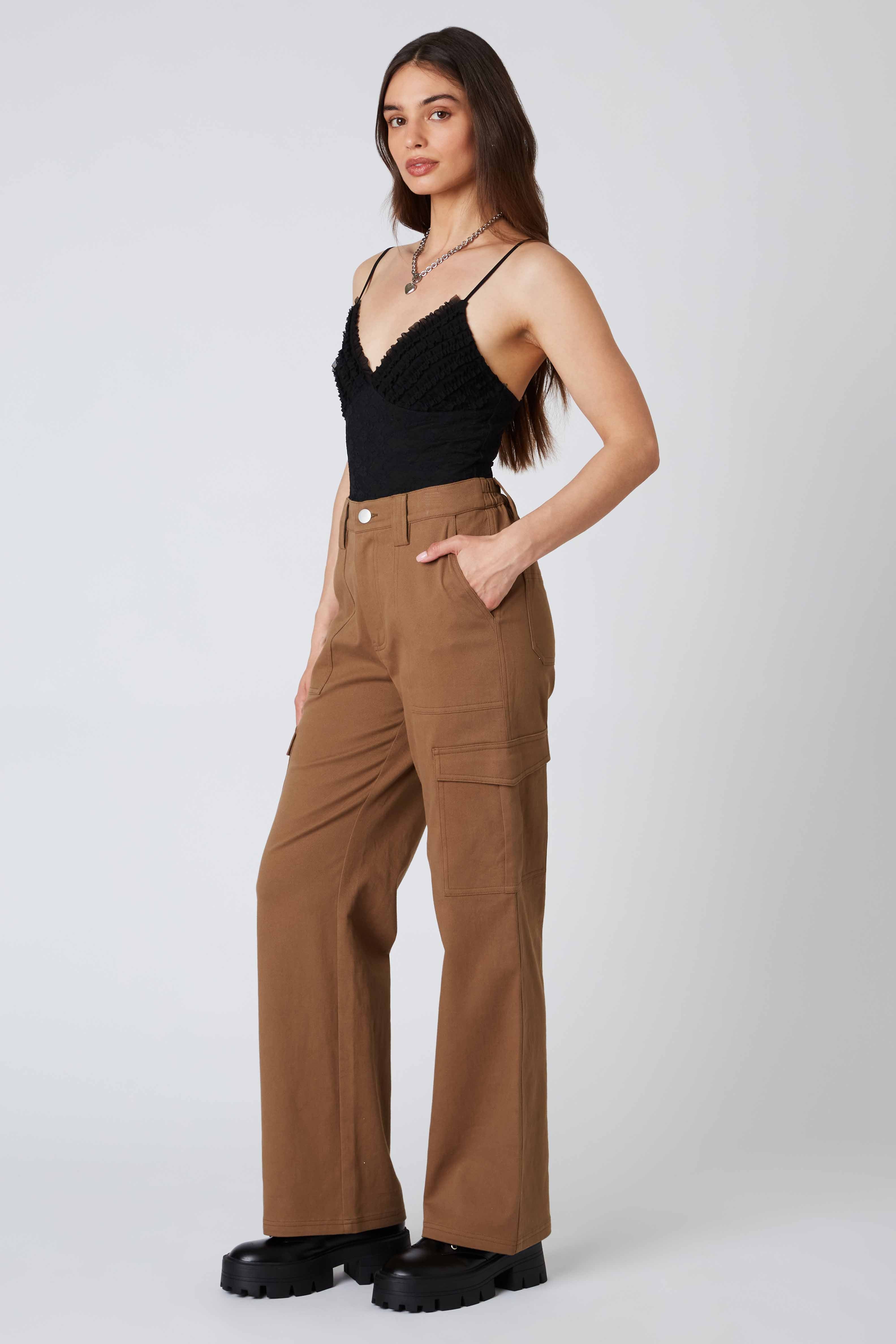 Twill Cargo Pants in Taffy Side View