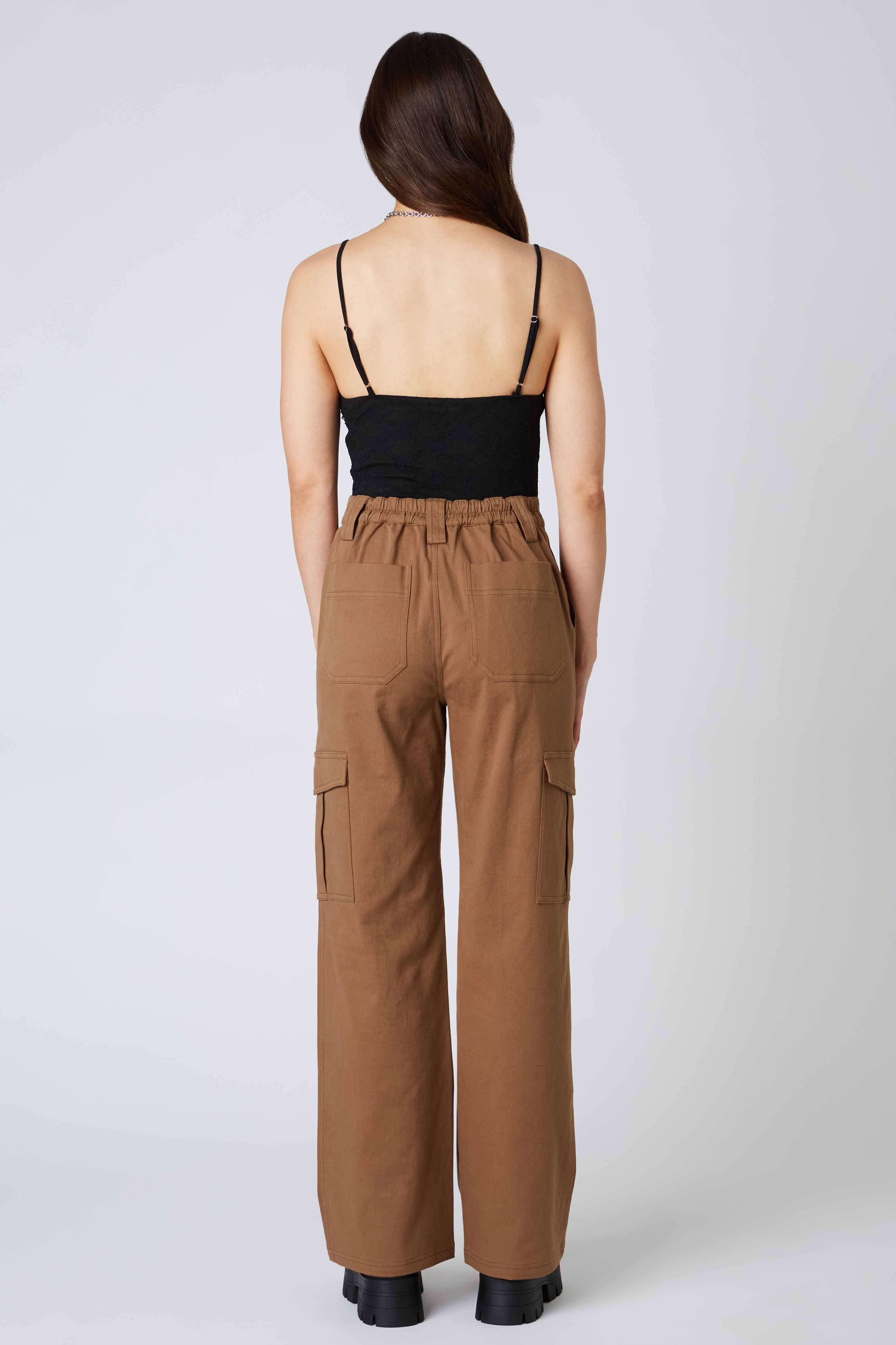 Twill Cargo Pants in Taffy Back View