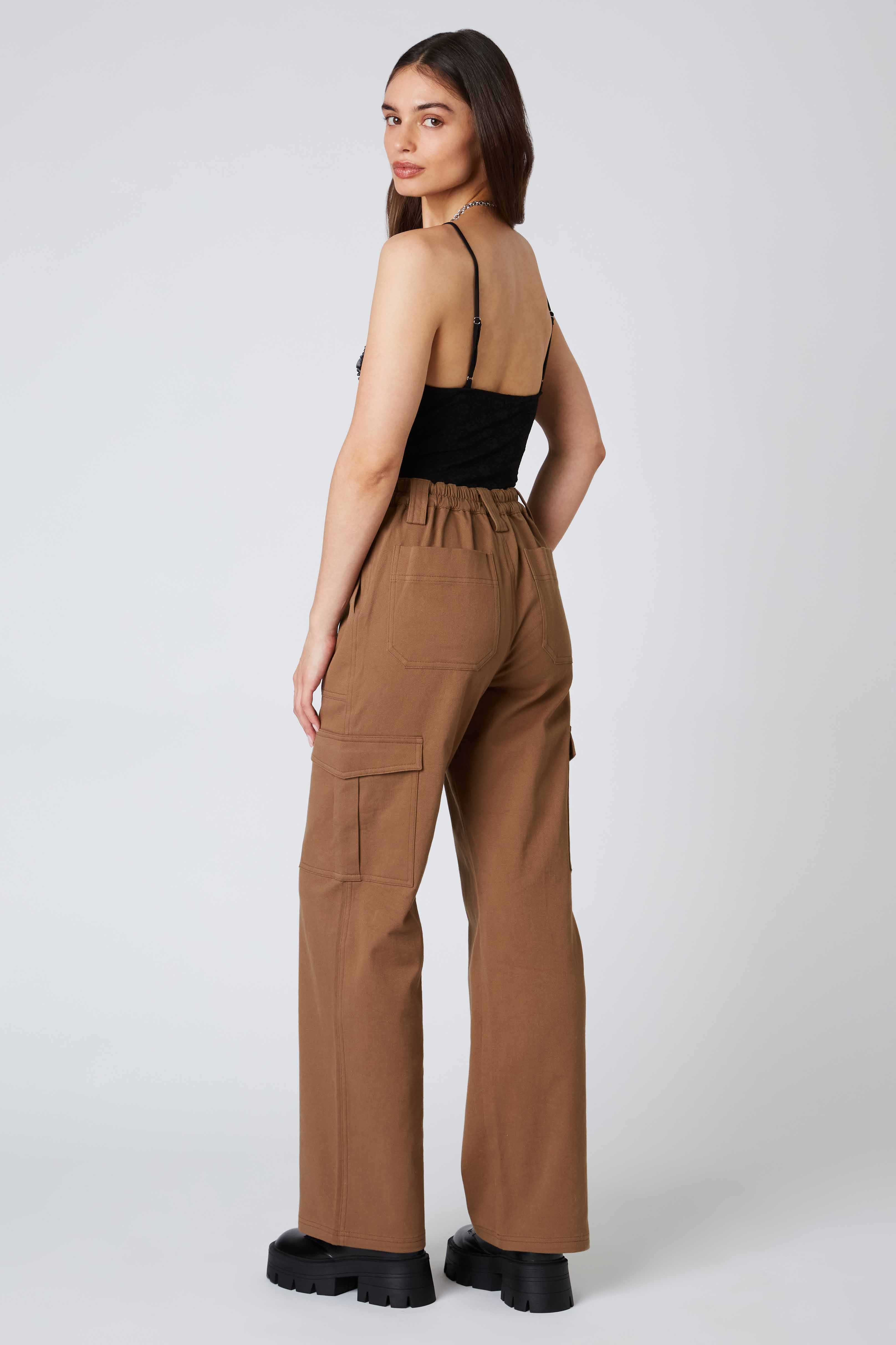 Twill Cargo Pants in Taffy Back View