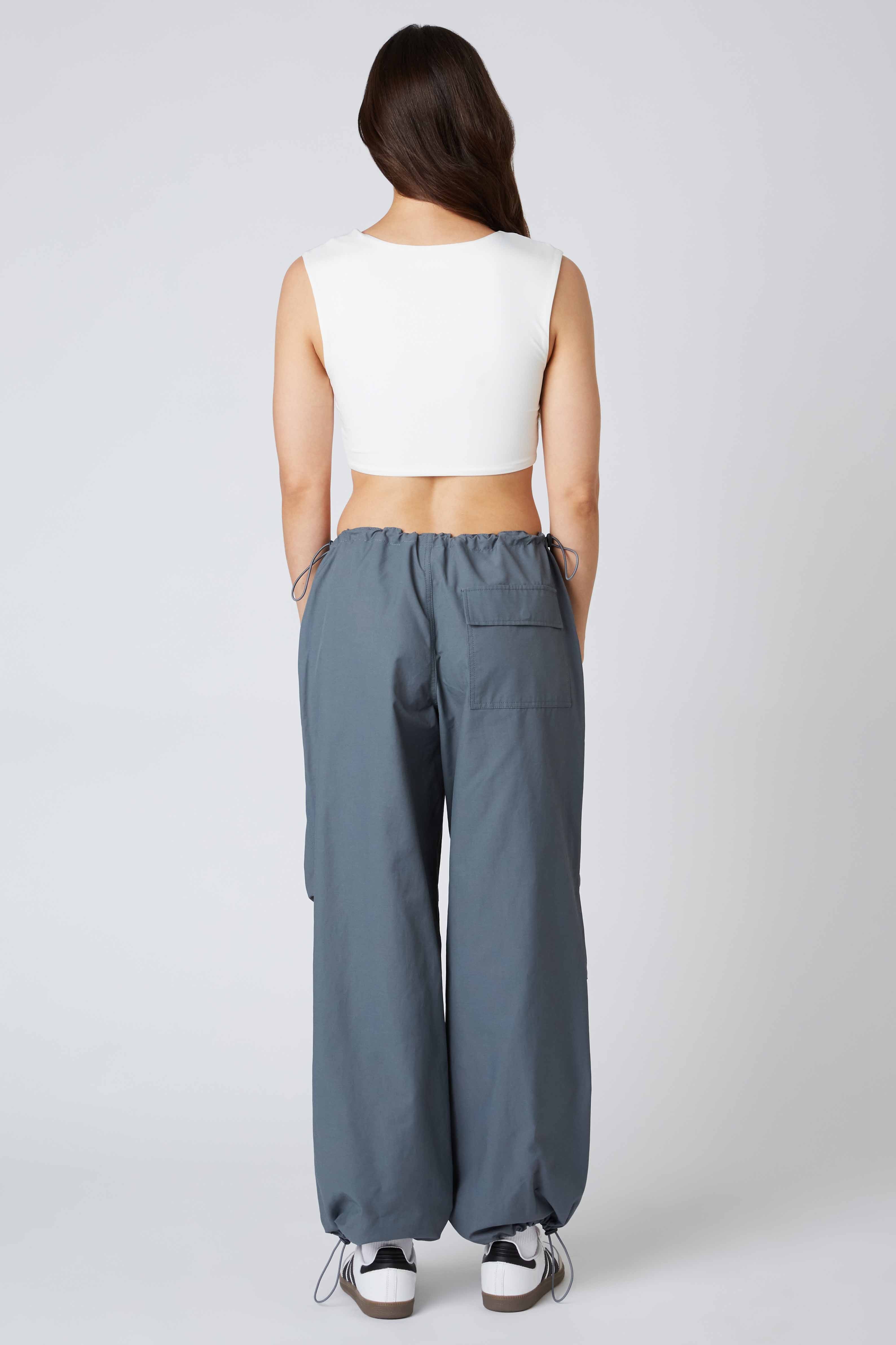 Mid-Rise Parachute Pant in Charcoal Back View