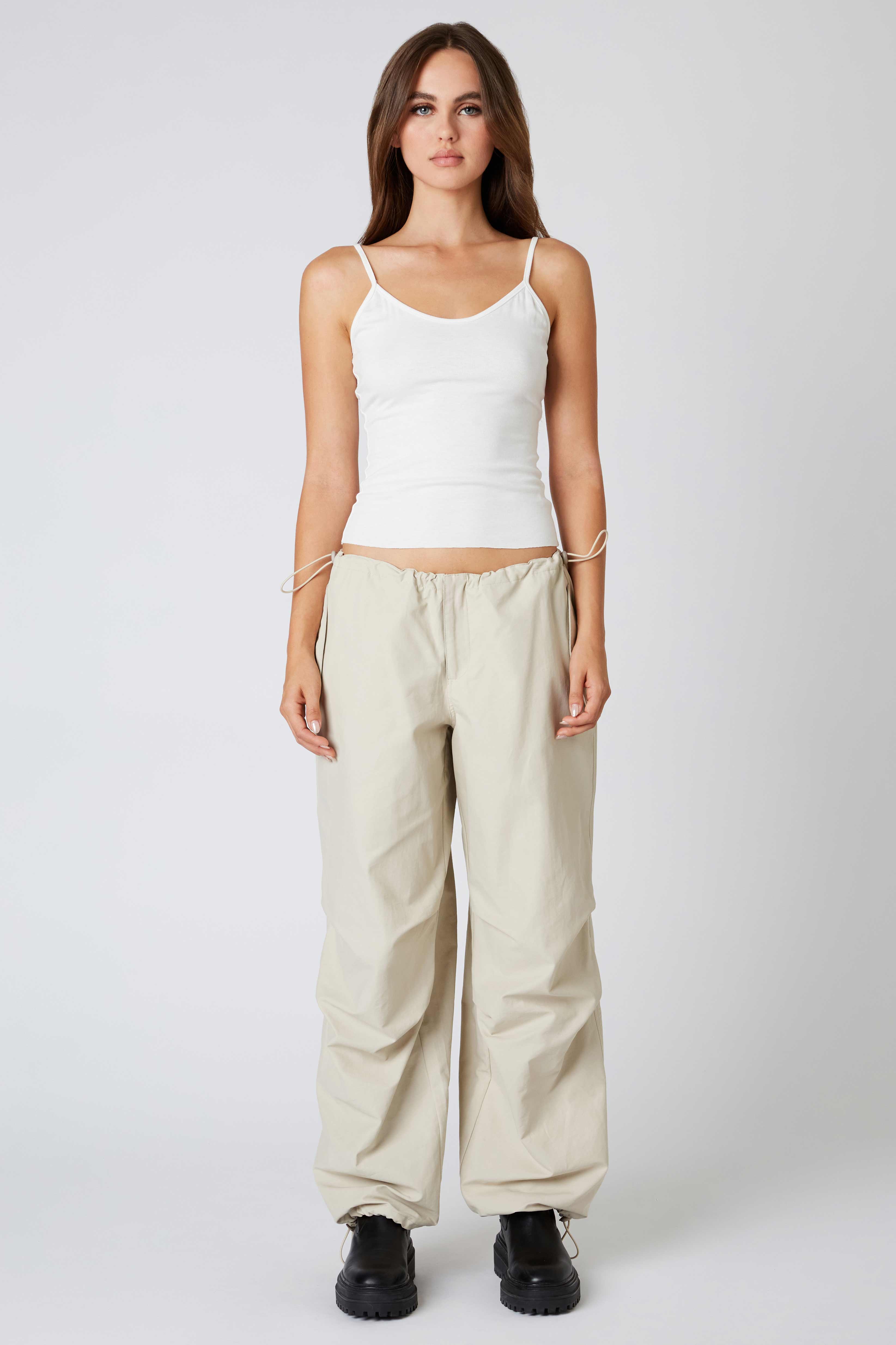 Mid-Rise Parachute Pant in Stone Front View
