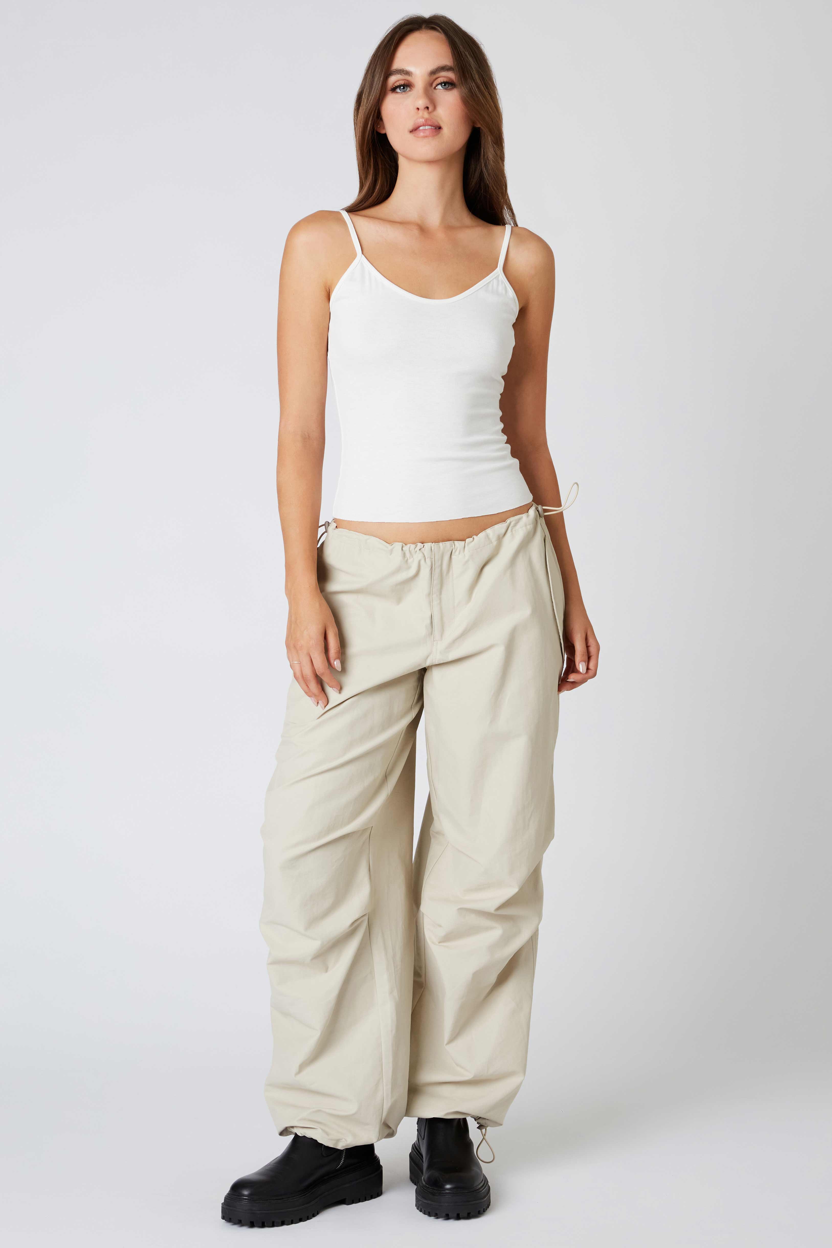 Mid-Rise Parachute Pant in Stone Front View