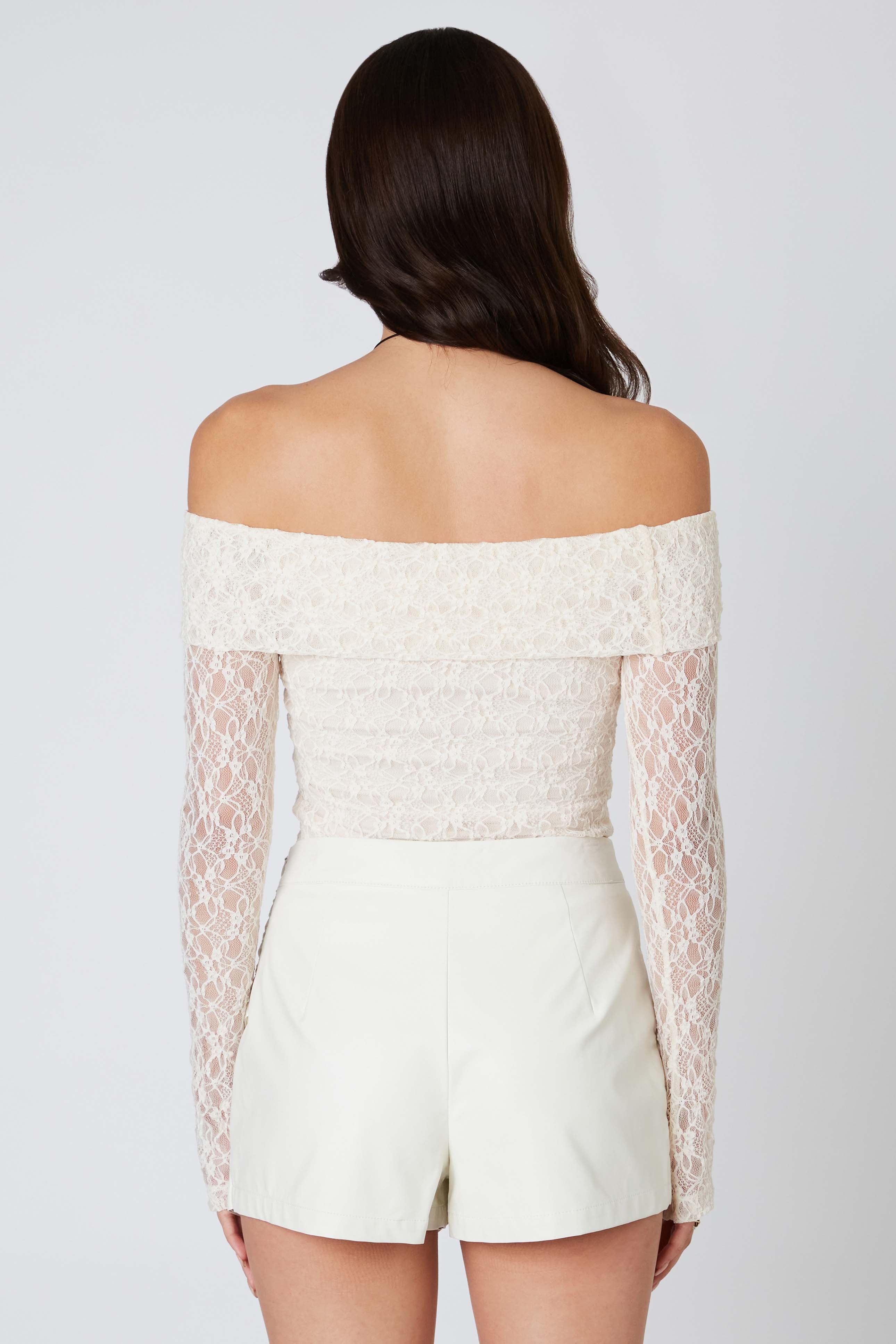 Vegan Leather Envelope Skort in White Back View