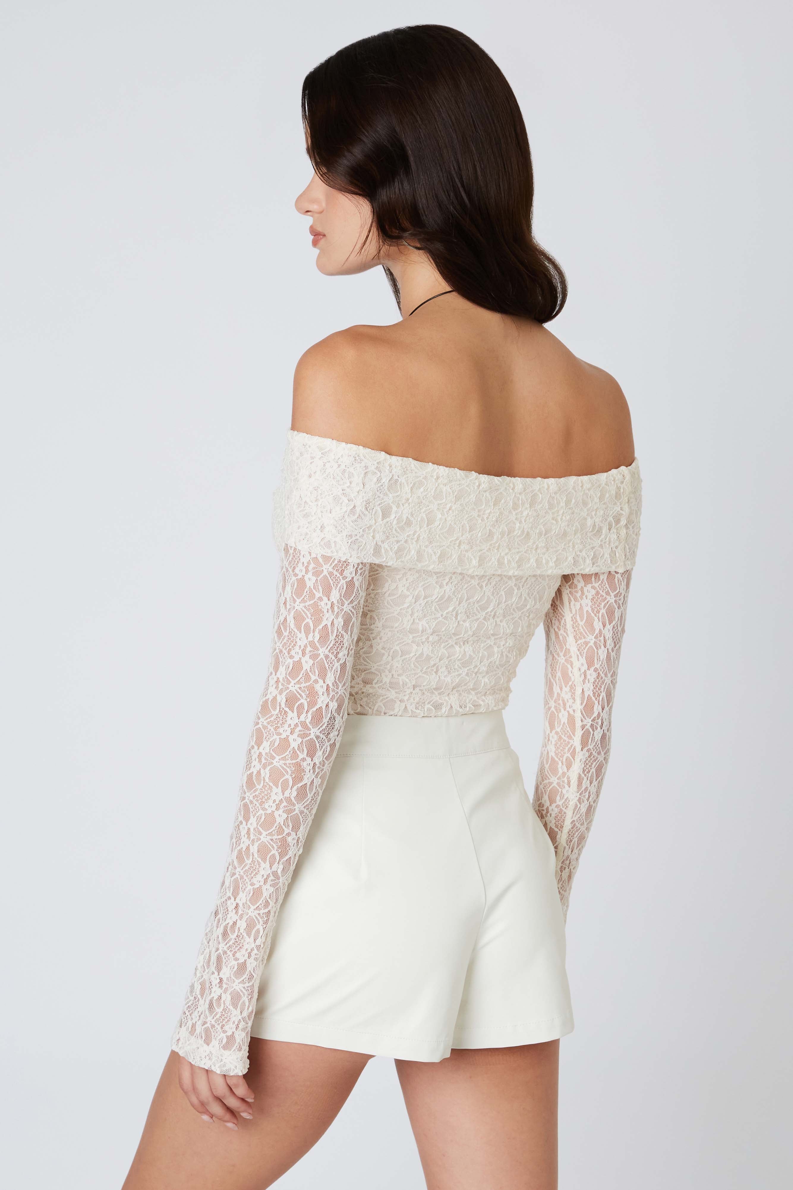 Vegan Leather Envelope Skort in White Back View