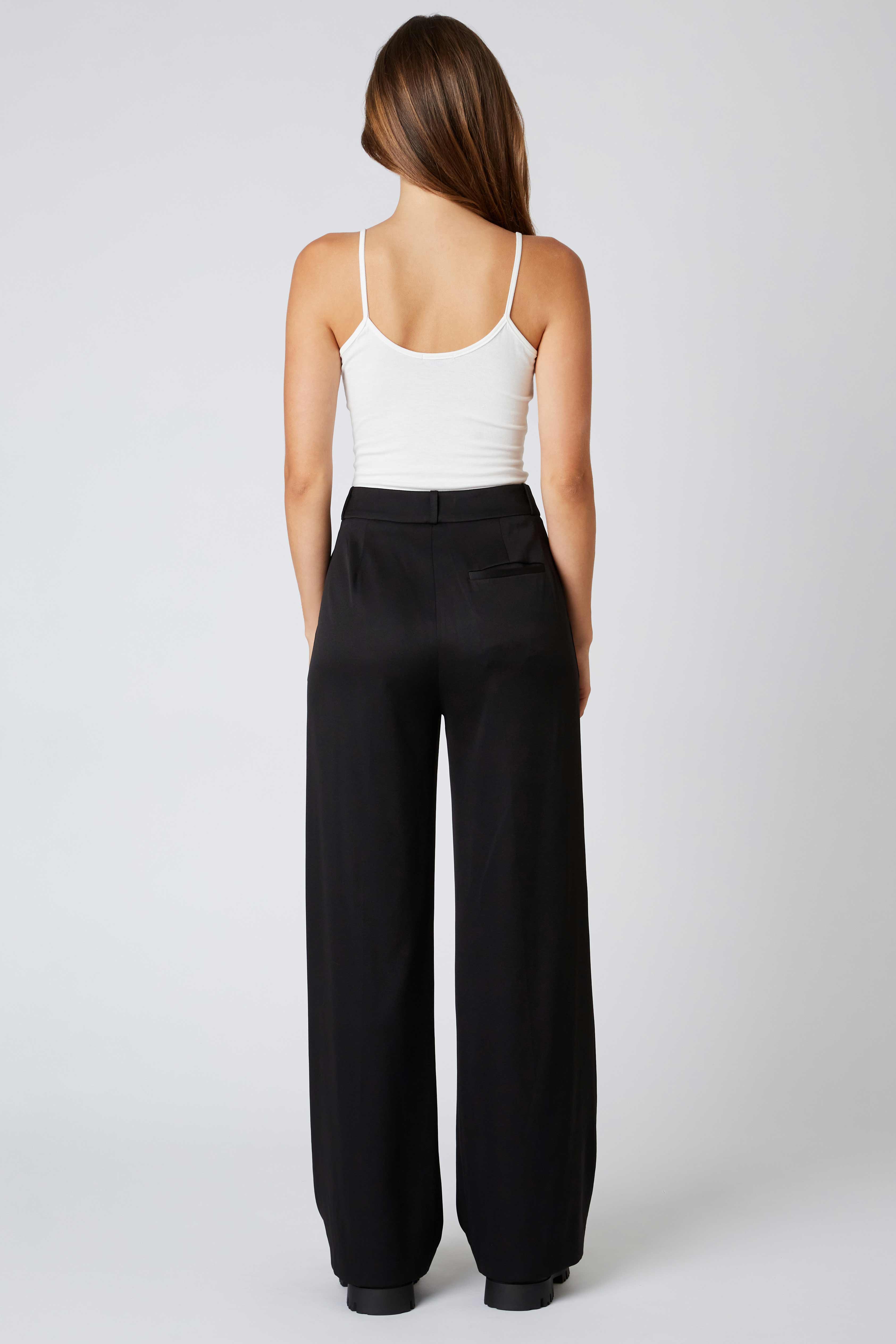 Mid-rise Trousers in Black Back View