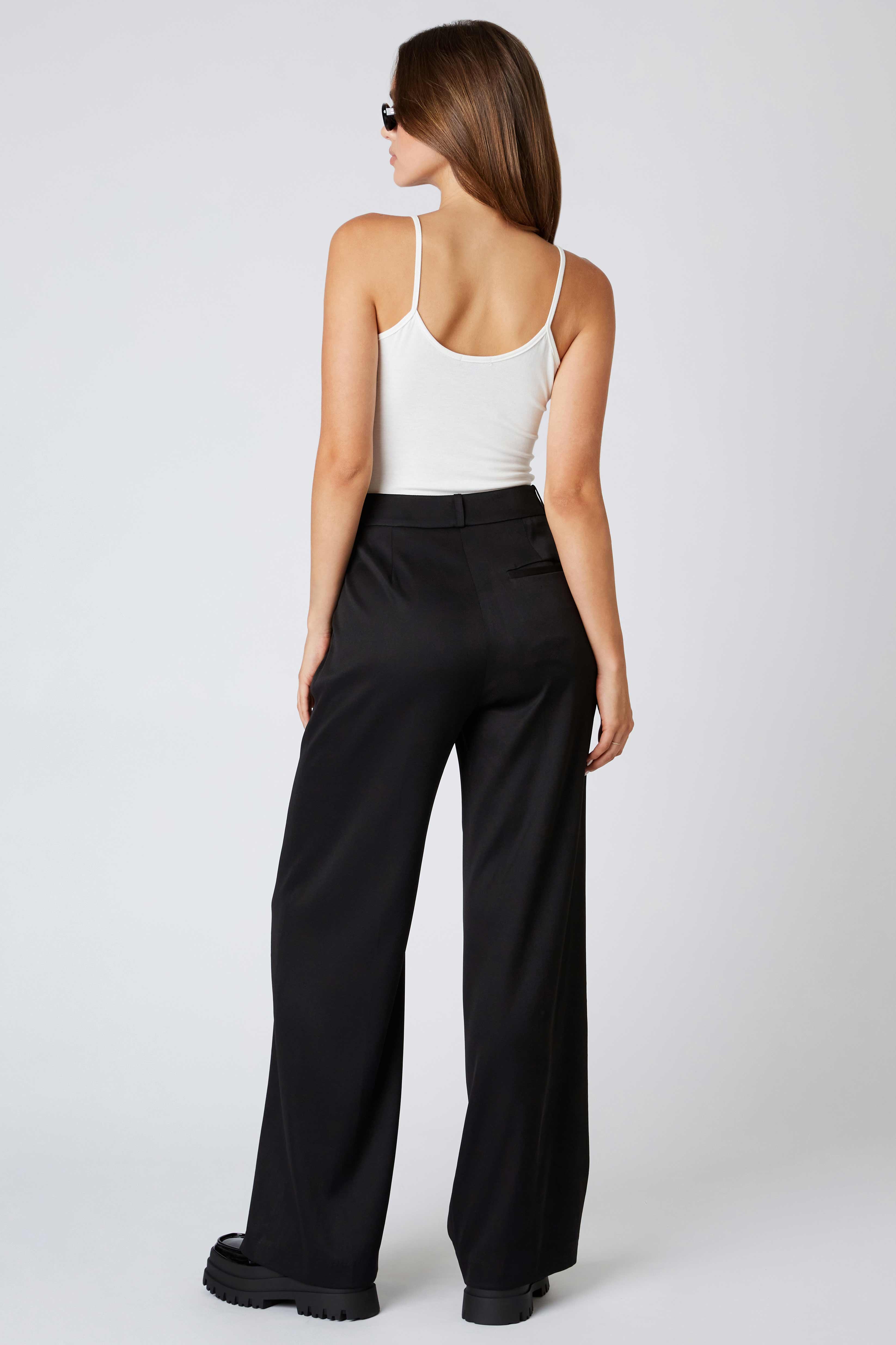 Mid-rise Trousers in Black Back View