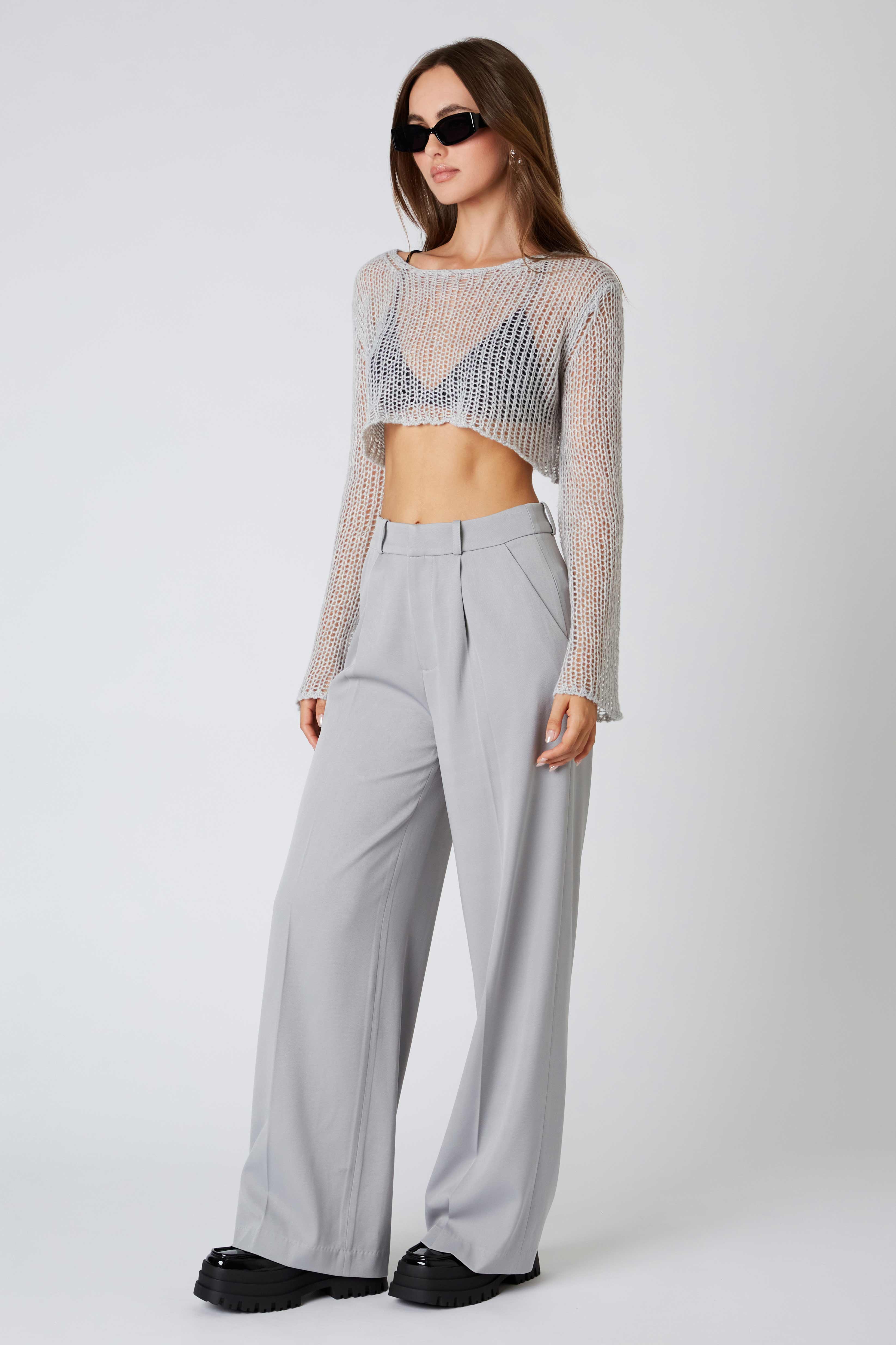 Mid-rise Trousers in Dove Side View