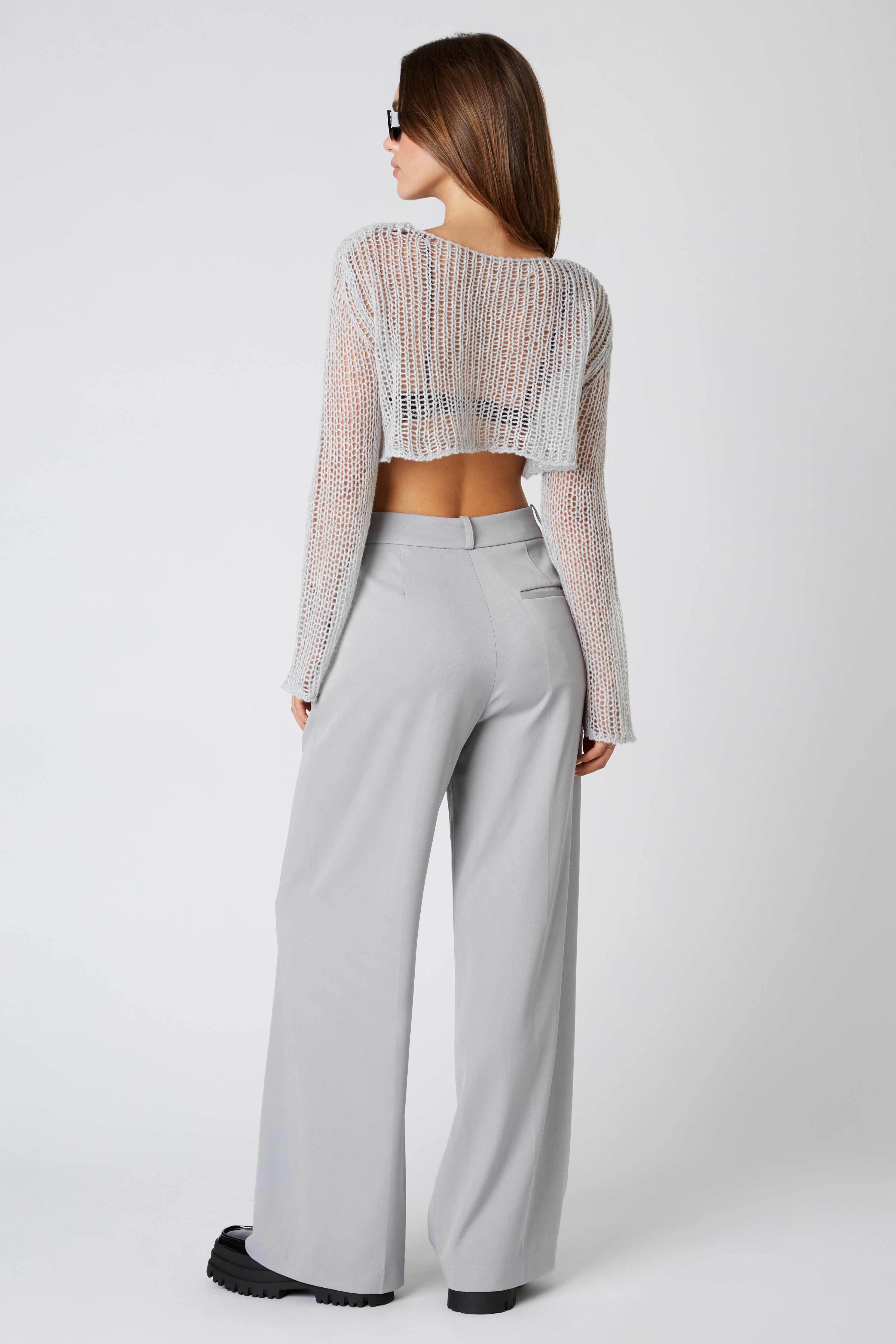 Mid-rise Trousers in Dove Back View