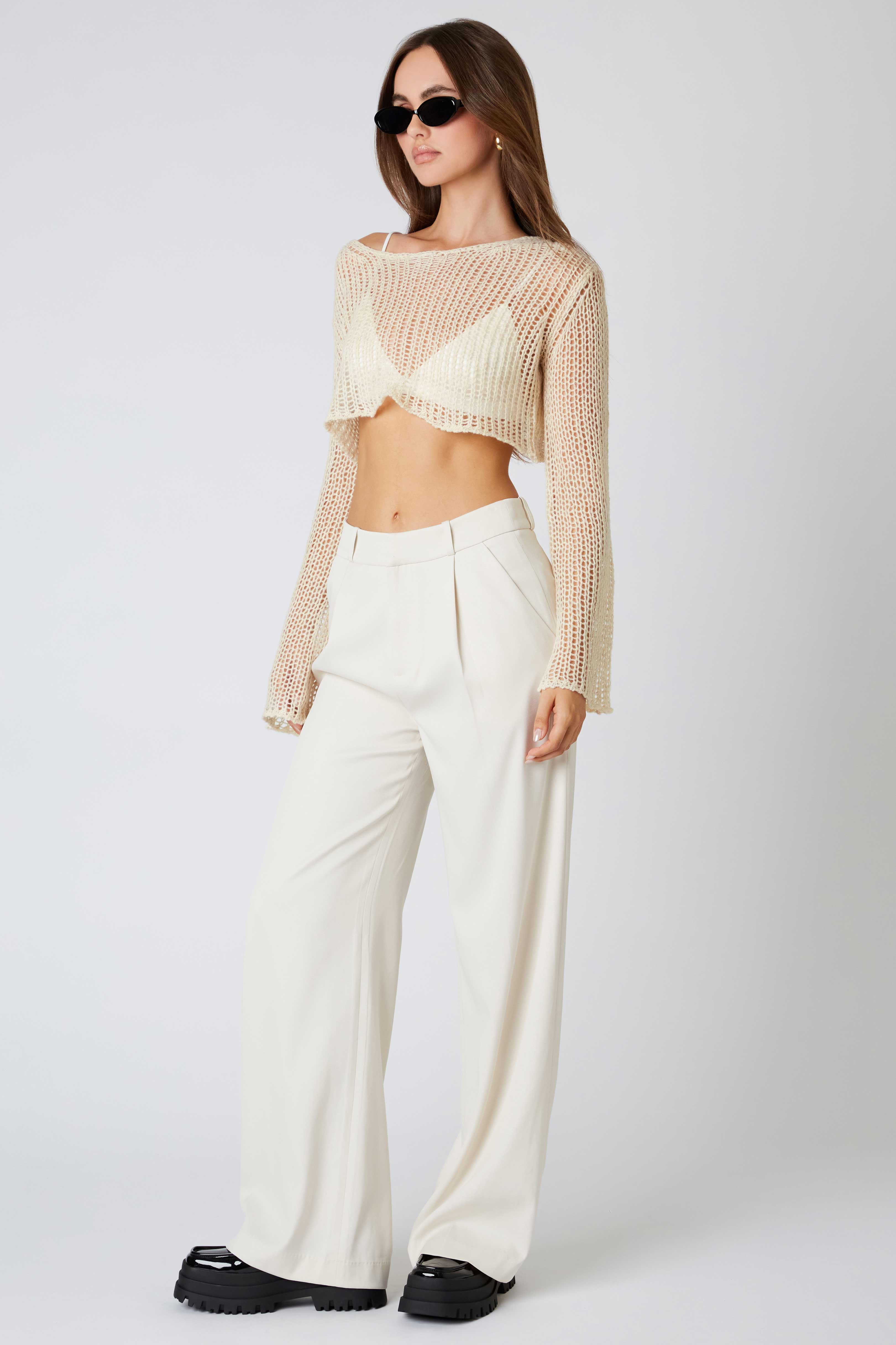 Mid-rise Trousers in Stone Side View