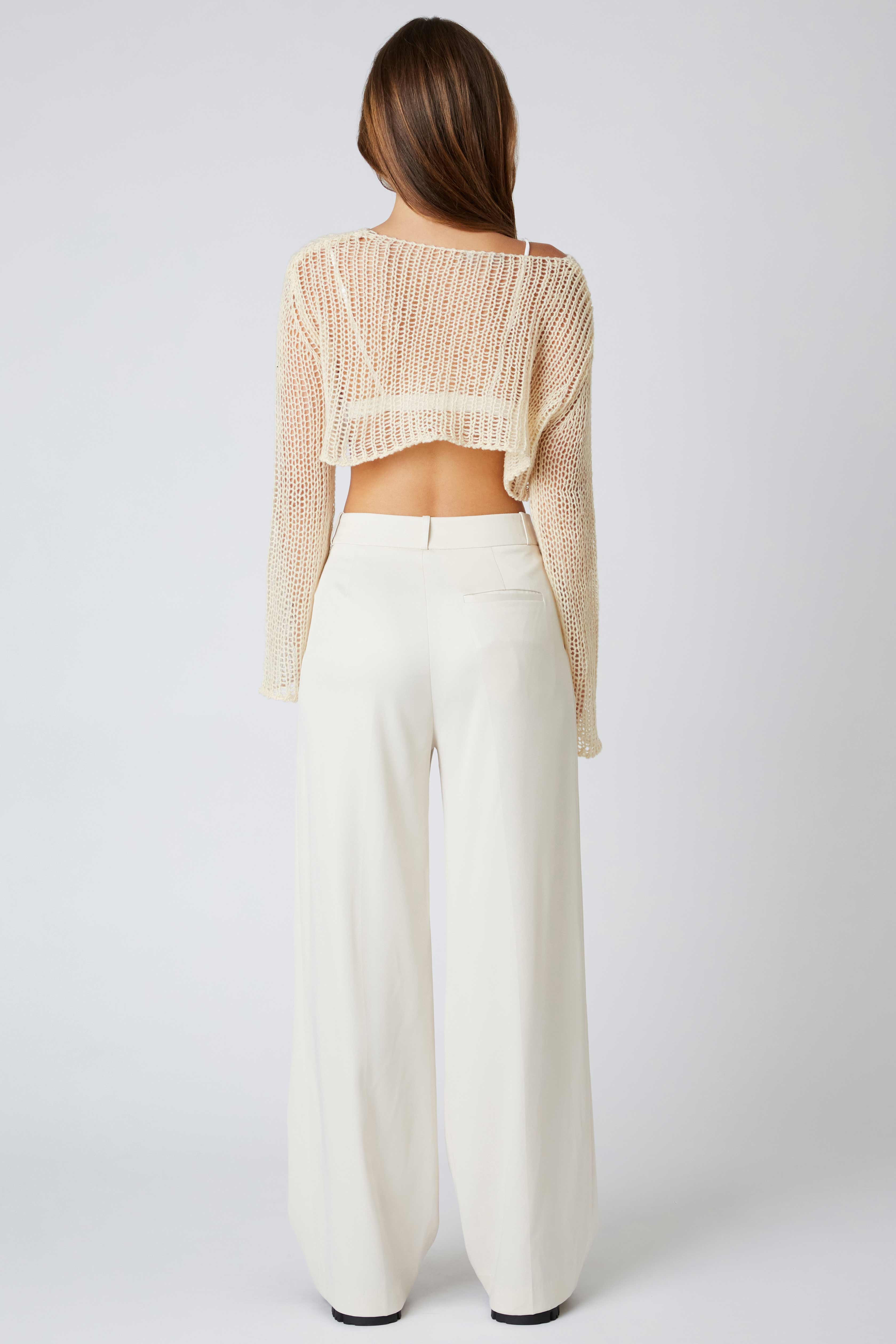 Mid-rise Trousers in Stone Back View