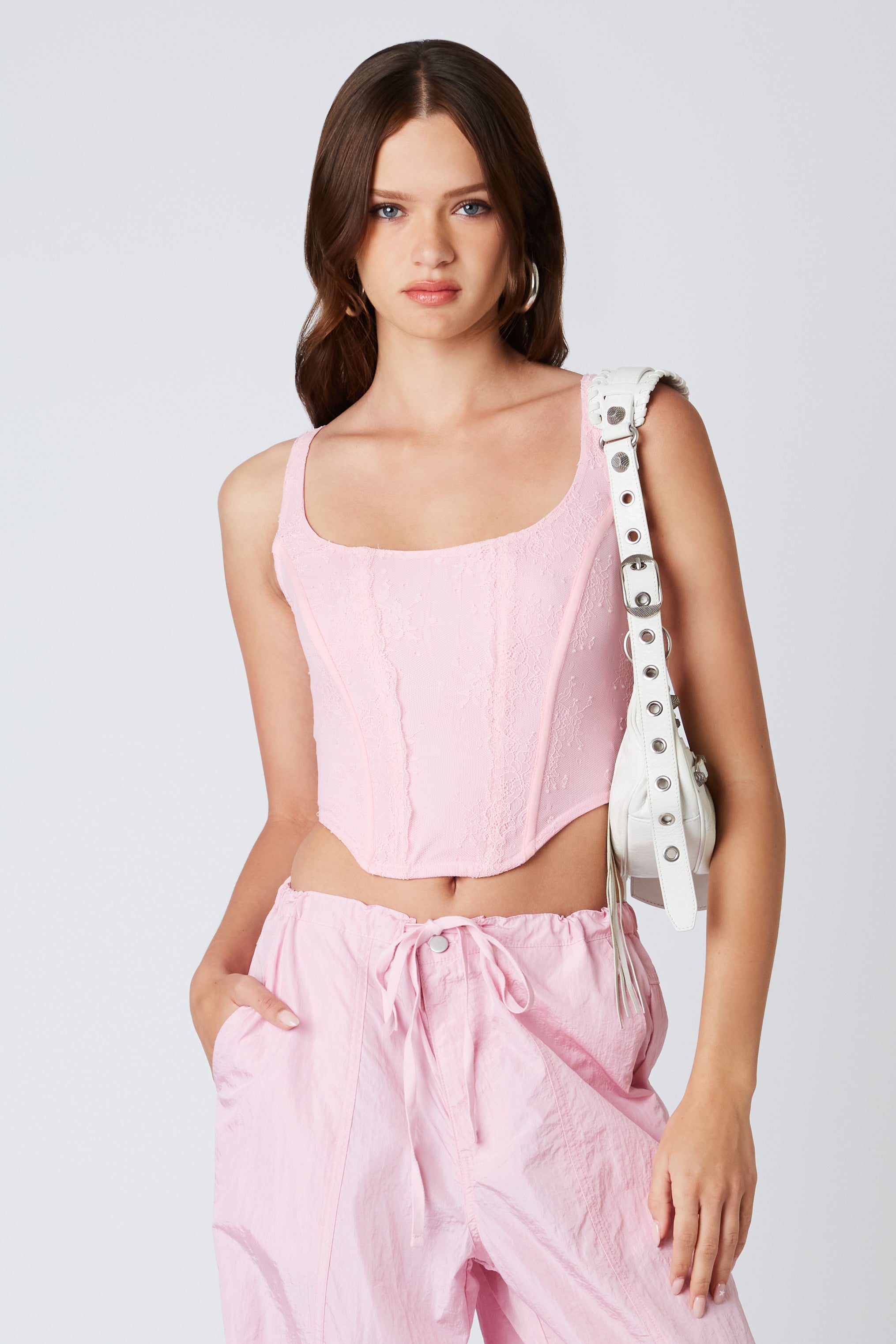 Lace Corset Barbie Pink Front