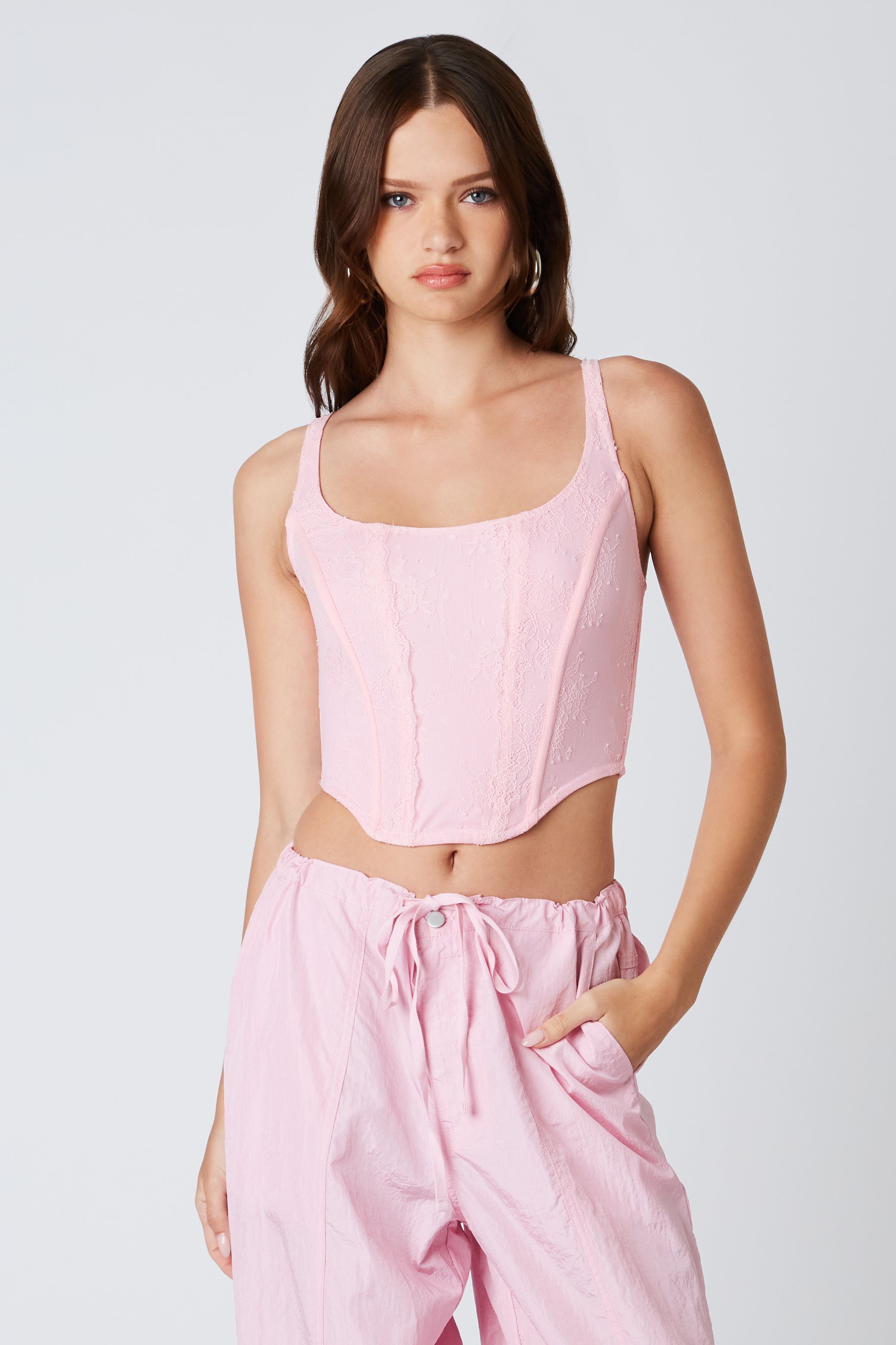 Lace Corset Barbie Pink Front