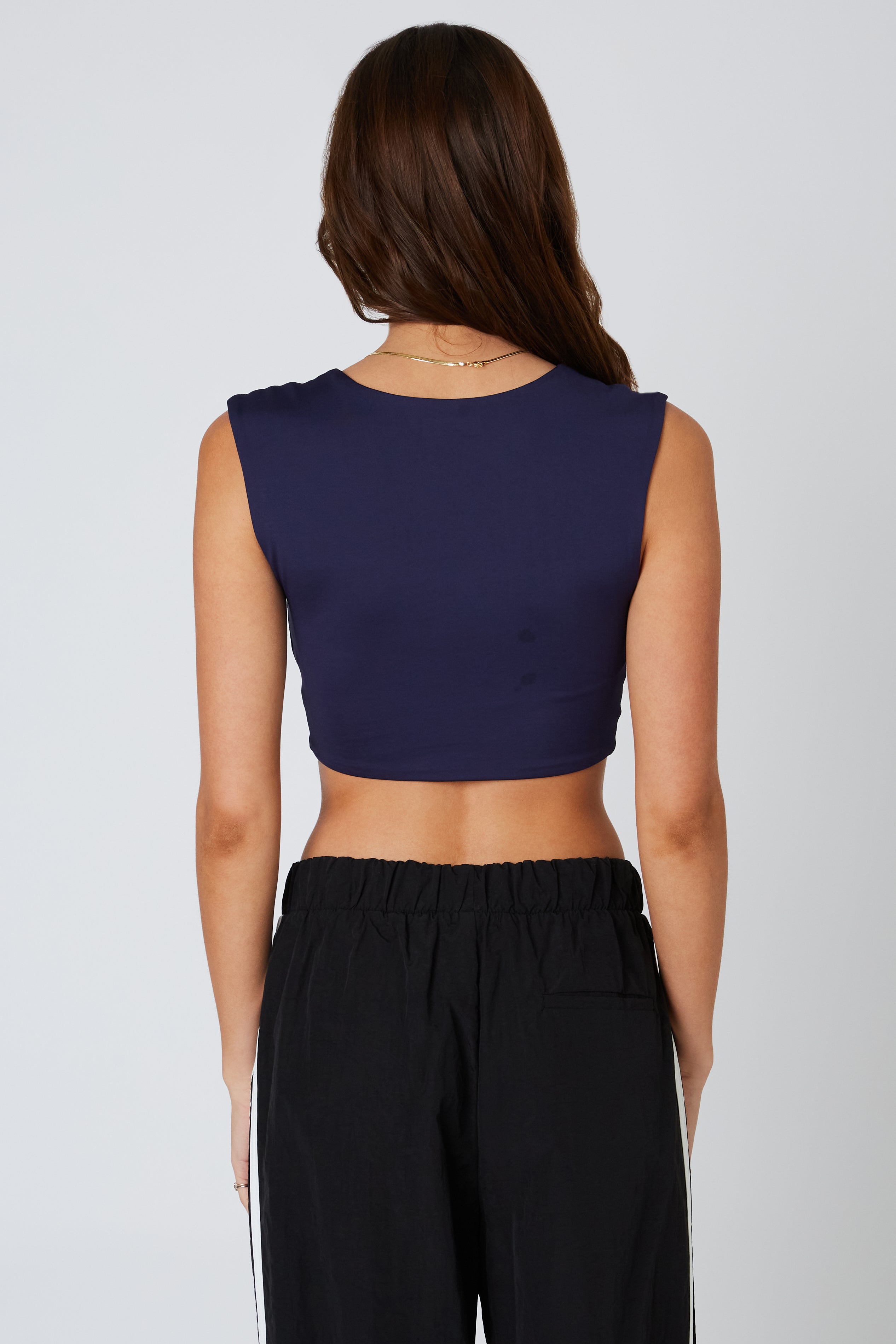 Twisted Bralette Top in Navy Back View
