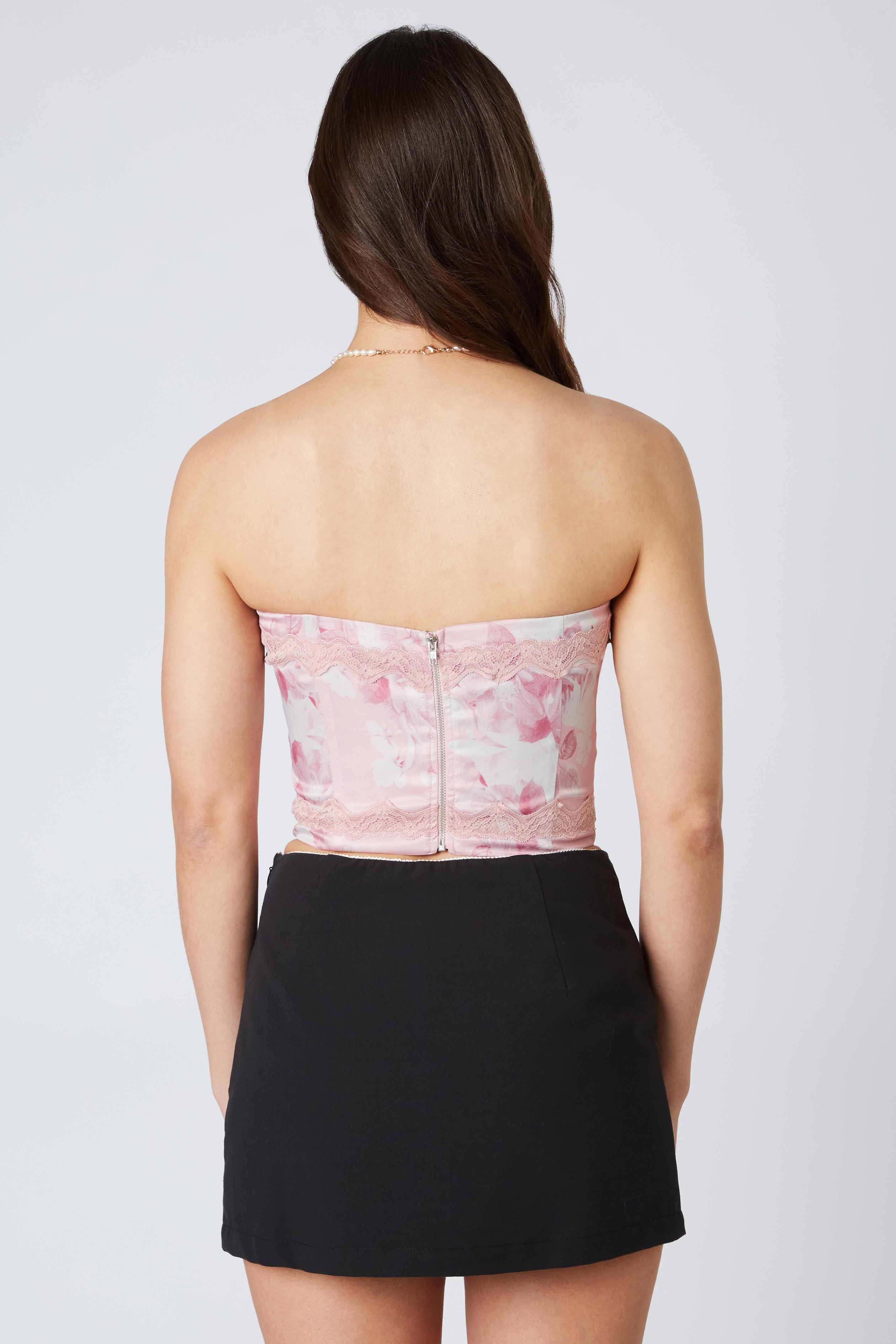 Floral Corset in Dusty Pink Back View