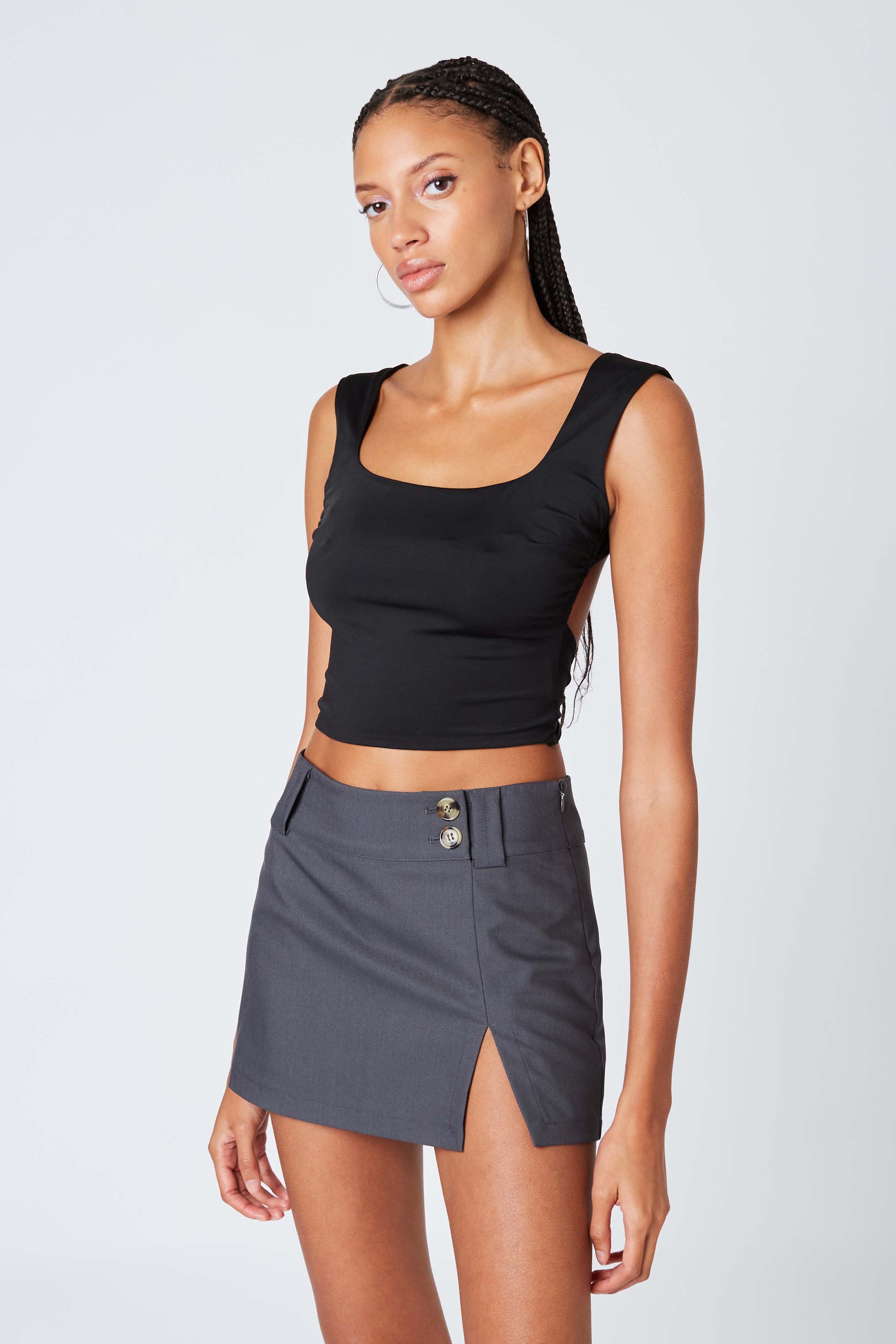 Open Back Top in Black Side View