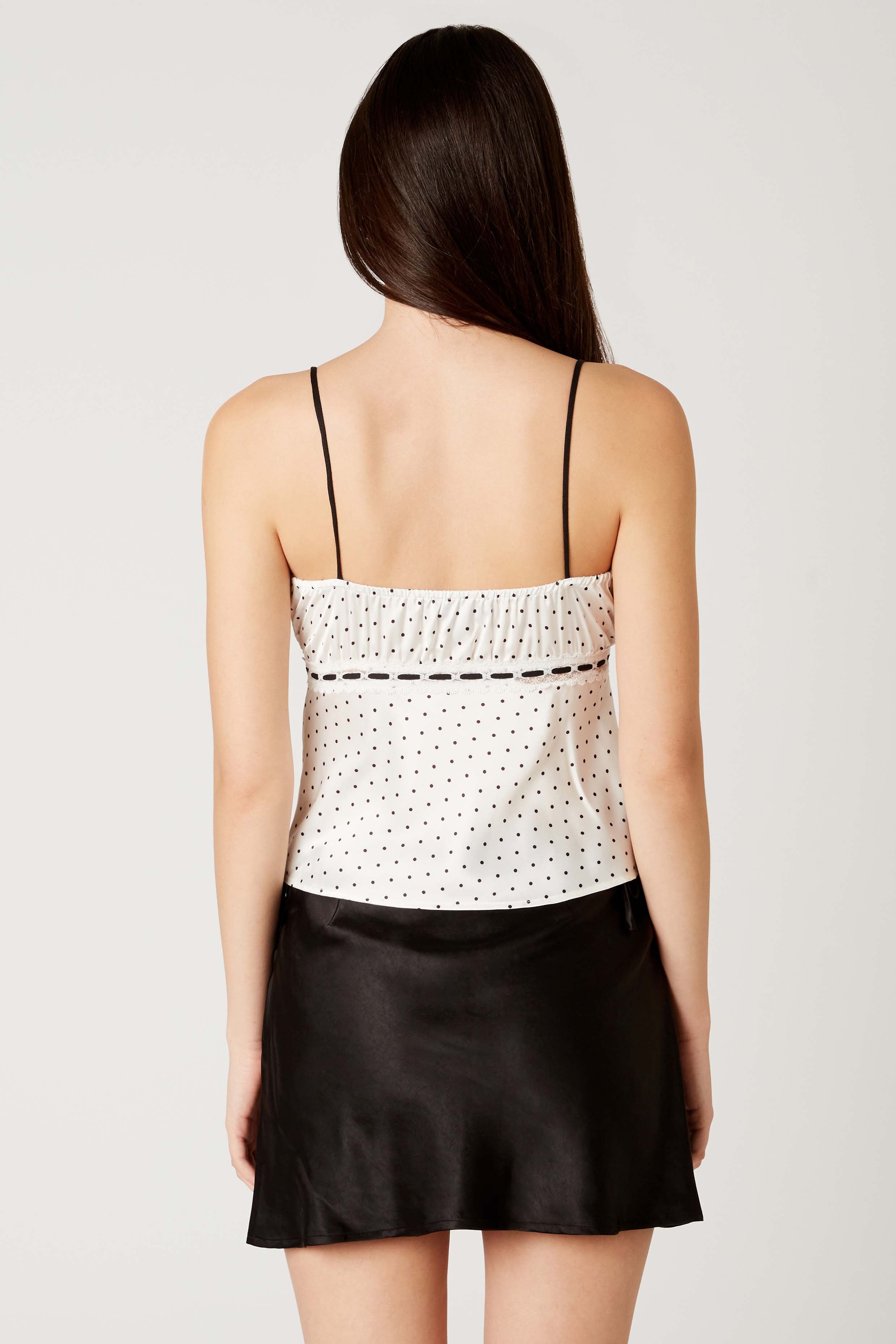 Satin Polkadot Cami back view