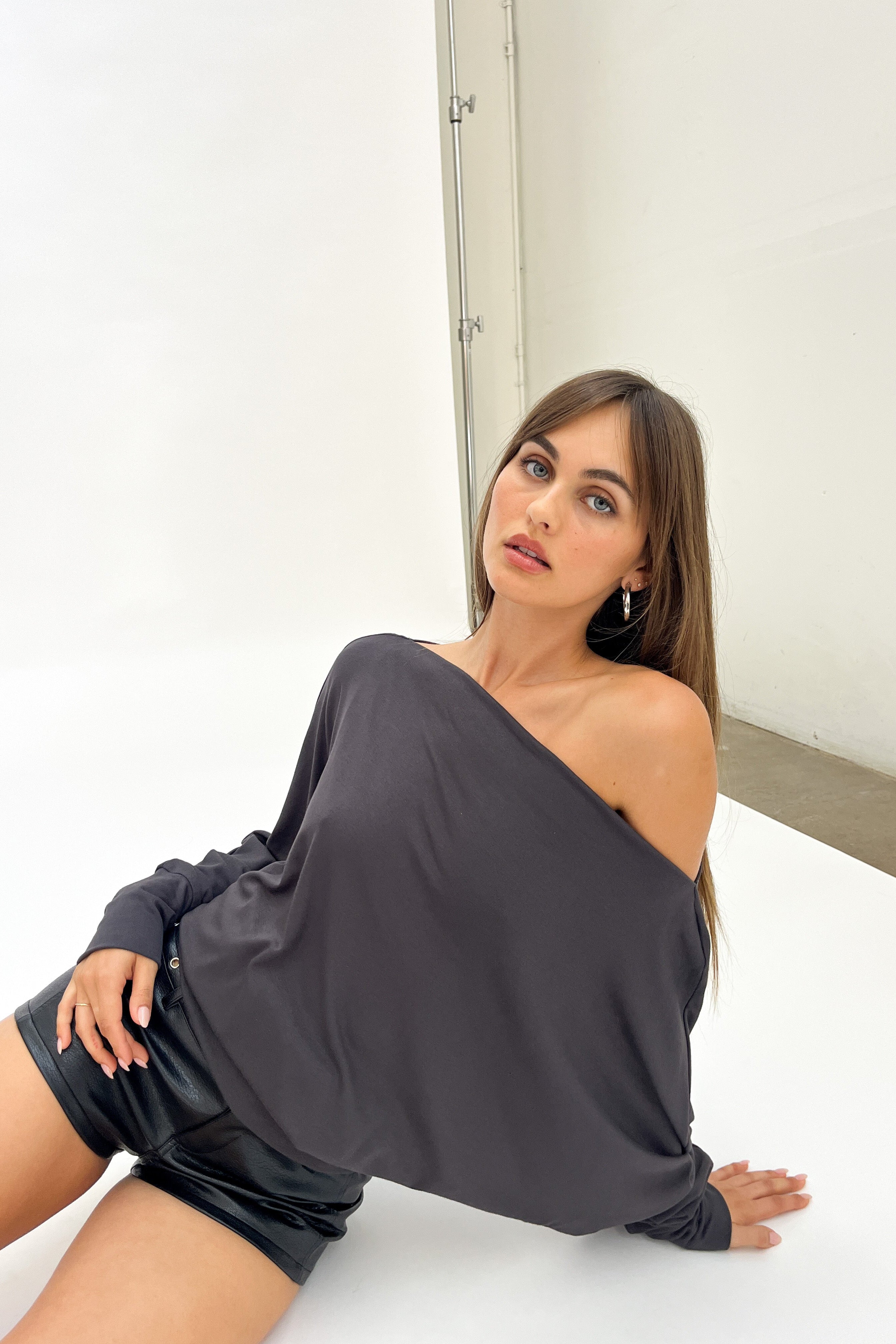 トップス  OFF SHOULDER JERSEY Off-Shoulder Jersey Top – Cotton Candy LA