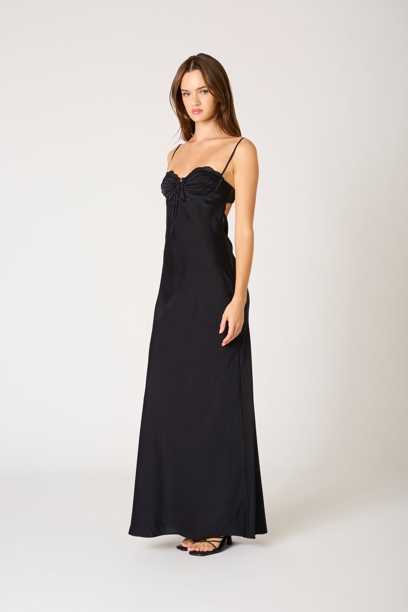 Sweetheart Bustier Gown in midnight side view