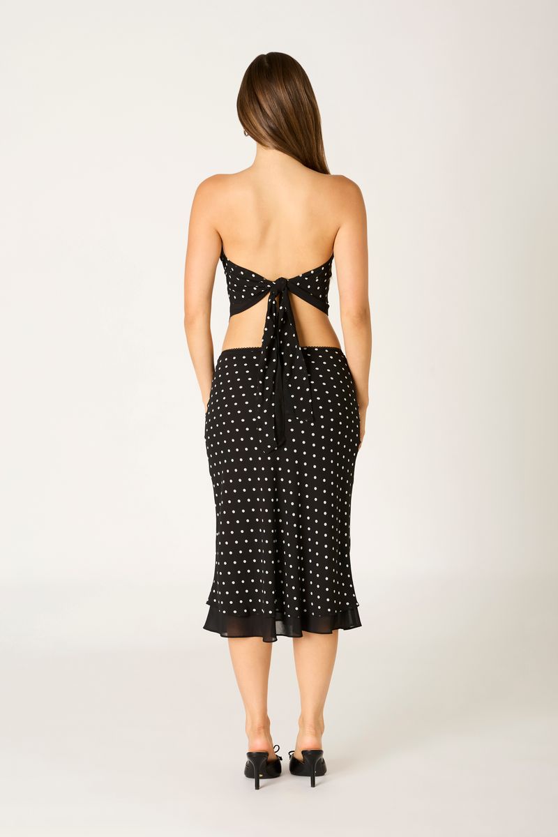 Chiffon Bandeau Top in black back view